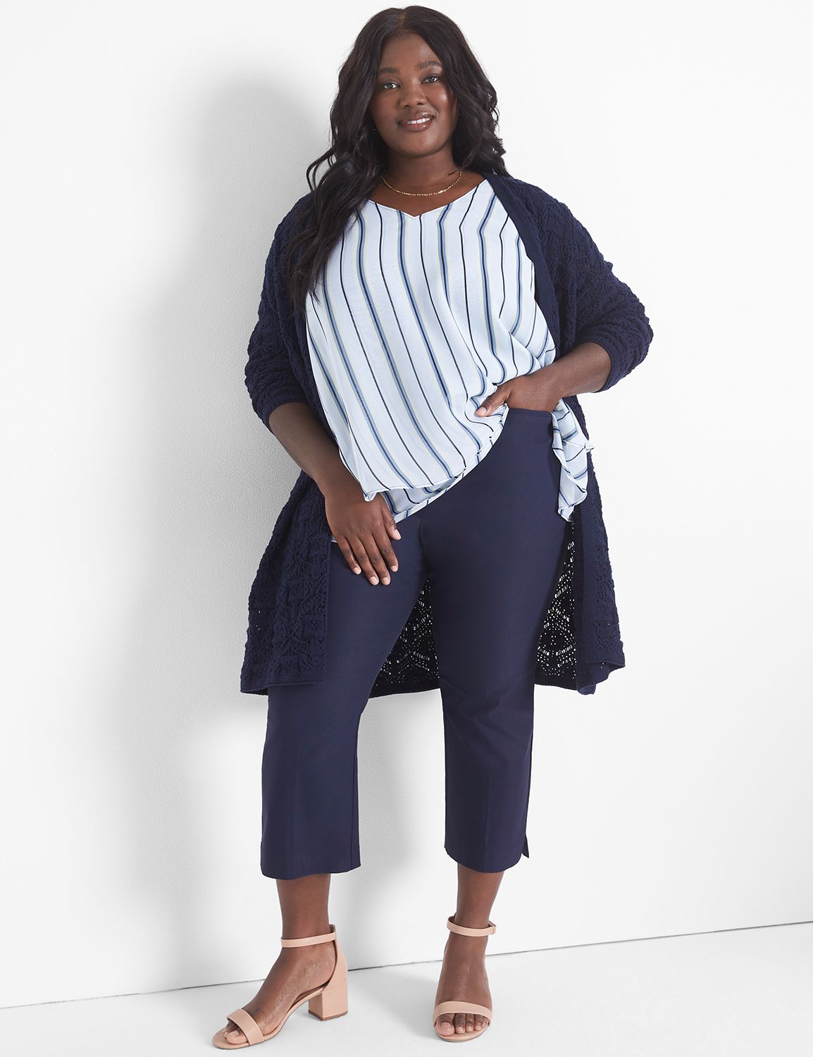 Plus size 2024 pointelle cardigan