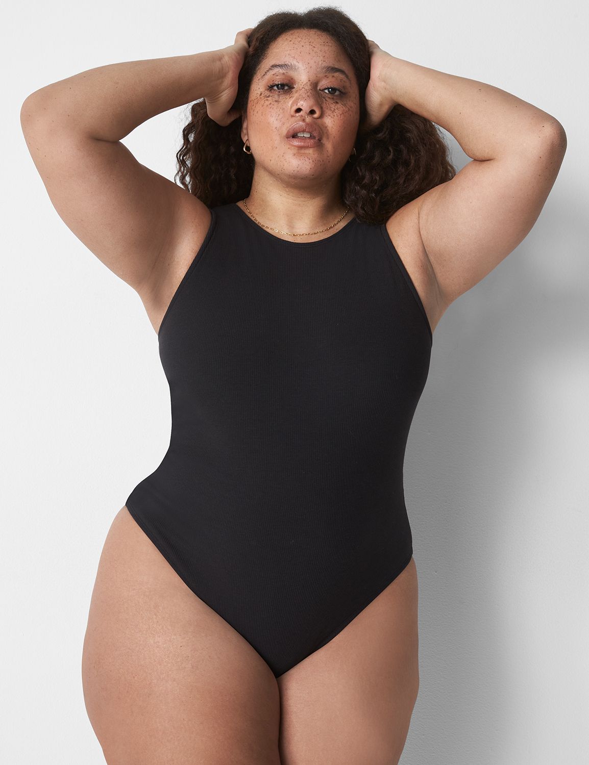 Rib Open-Back Bodysuit