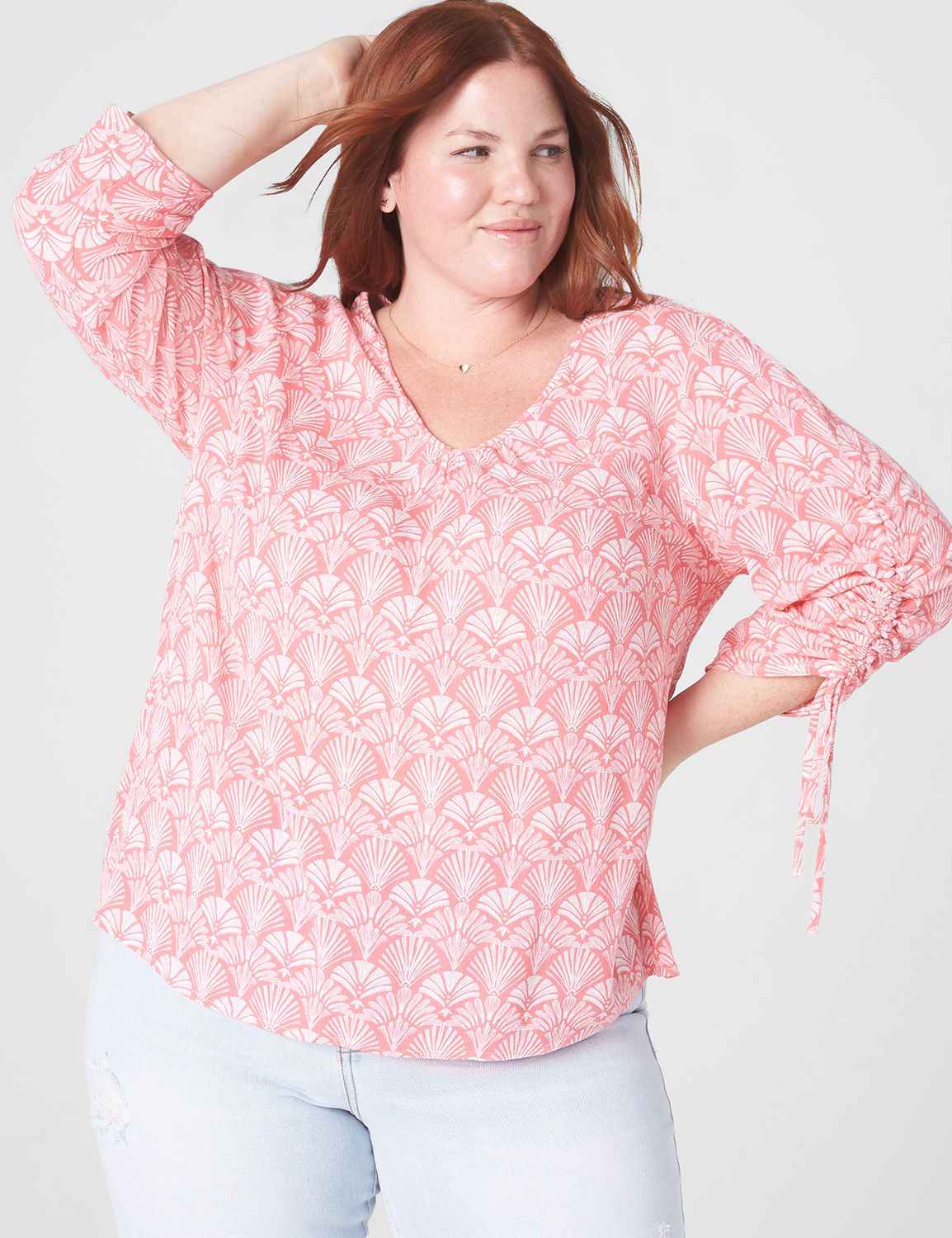 Classic Long Sleeve Squared V Neck Product Image 1