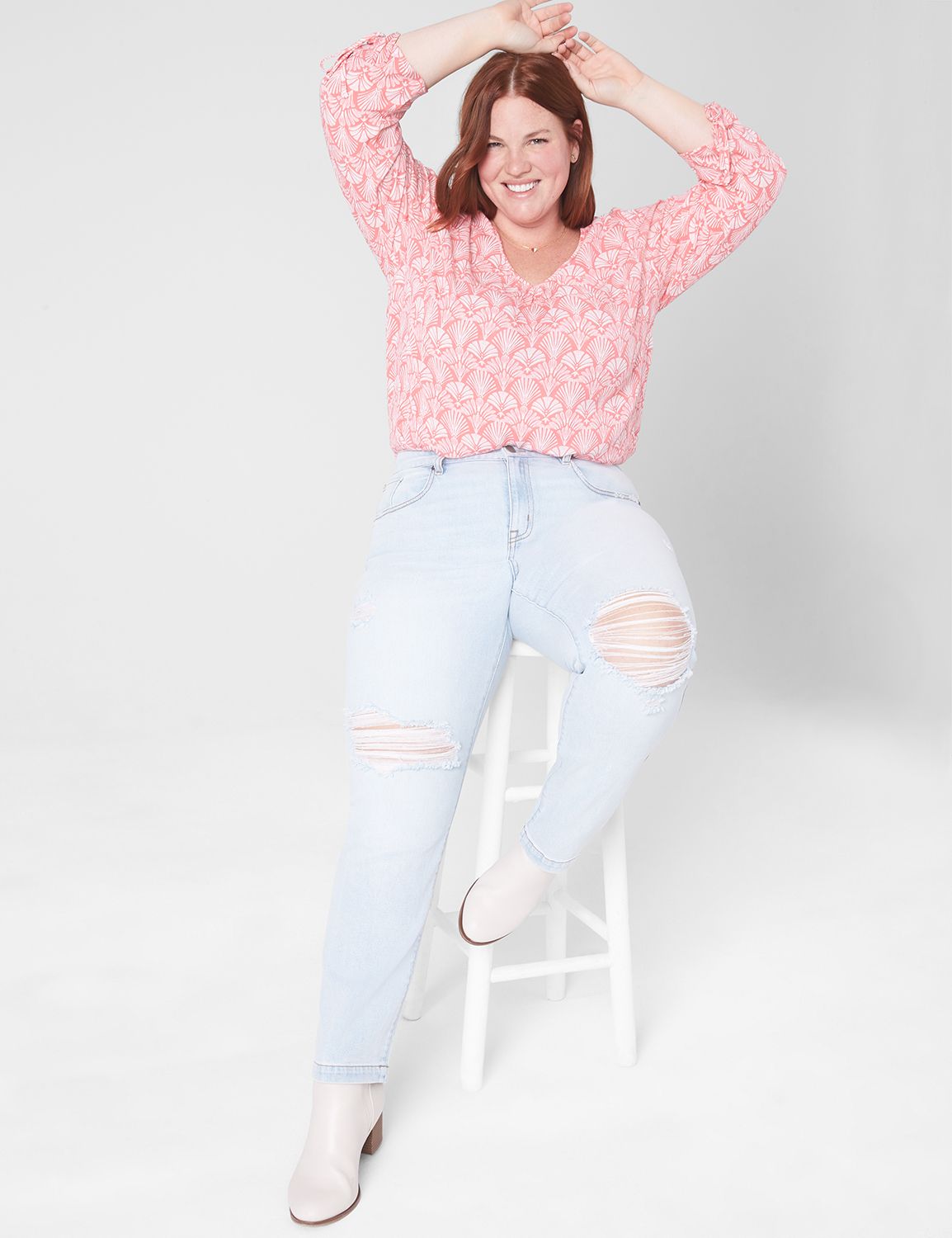 Classic Long Sleeve Squared V Neck Product Image 3