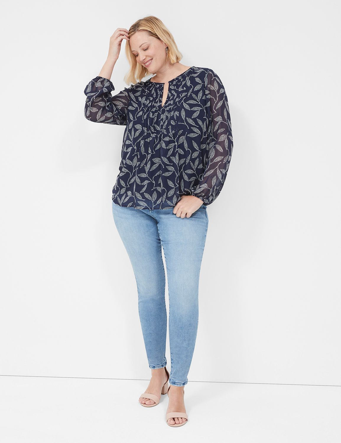 L’Or Embroidery Pin tuck Blouse Pintuck Blouse with Eyelet Detail – 120percento Lino USA