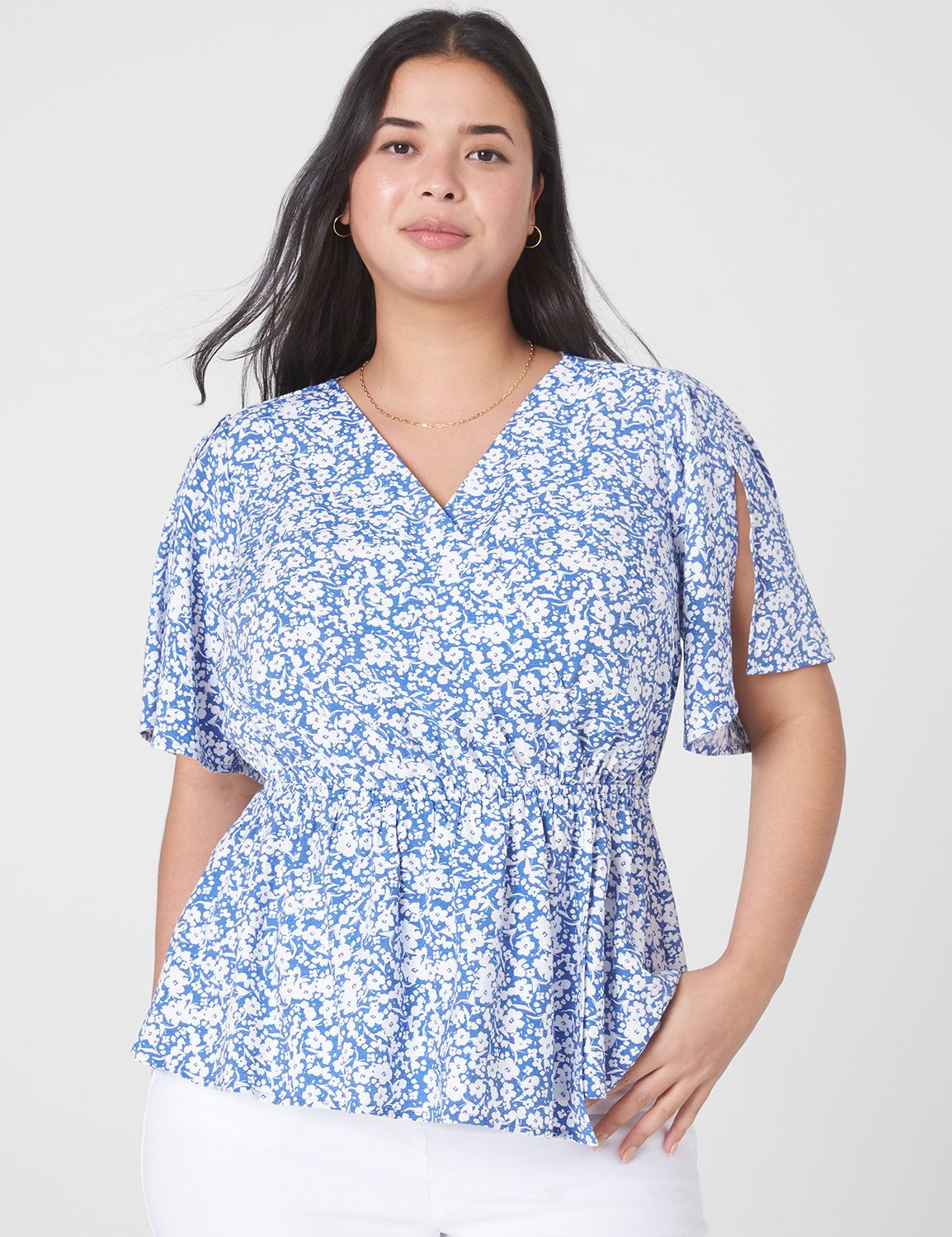 Classic Short-Sleeve Surplice Top