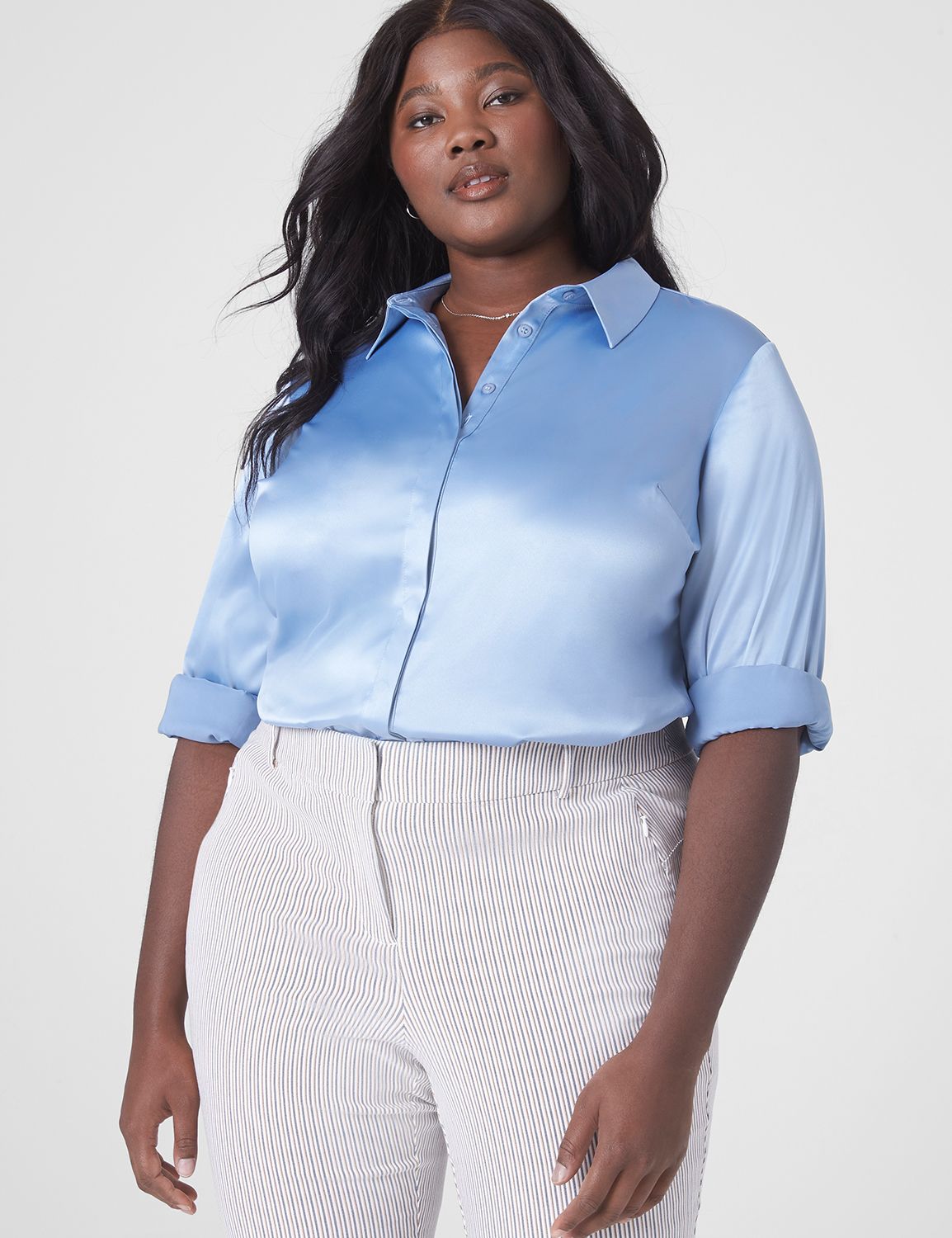 Classic Long Sleeve Collar Button D Product Image 3