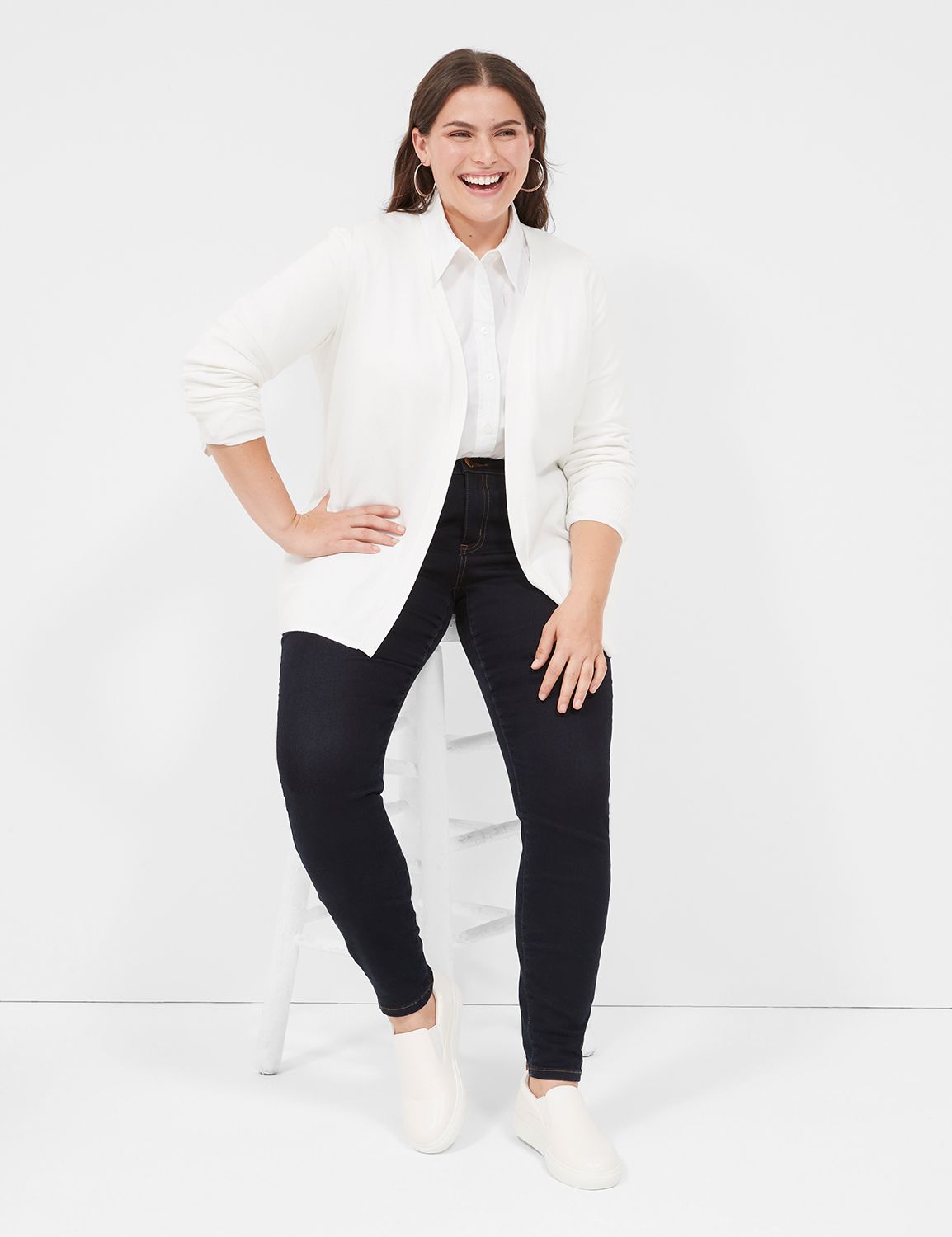 Classic Long Sleeve Open Front Mode Product Image 3
