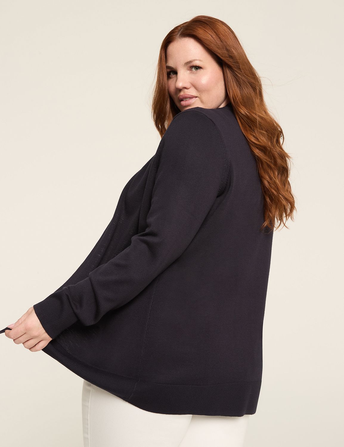 Modern Long-Sleeve Open-Front Cardigan