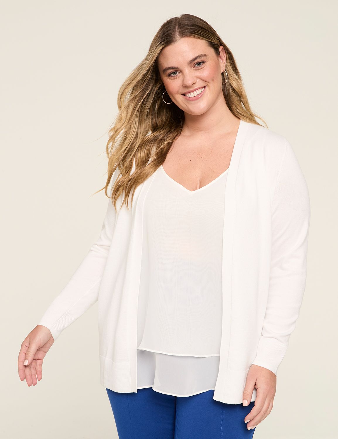 Modern Long-Sleeve Open-Front Cardigan