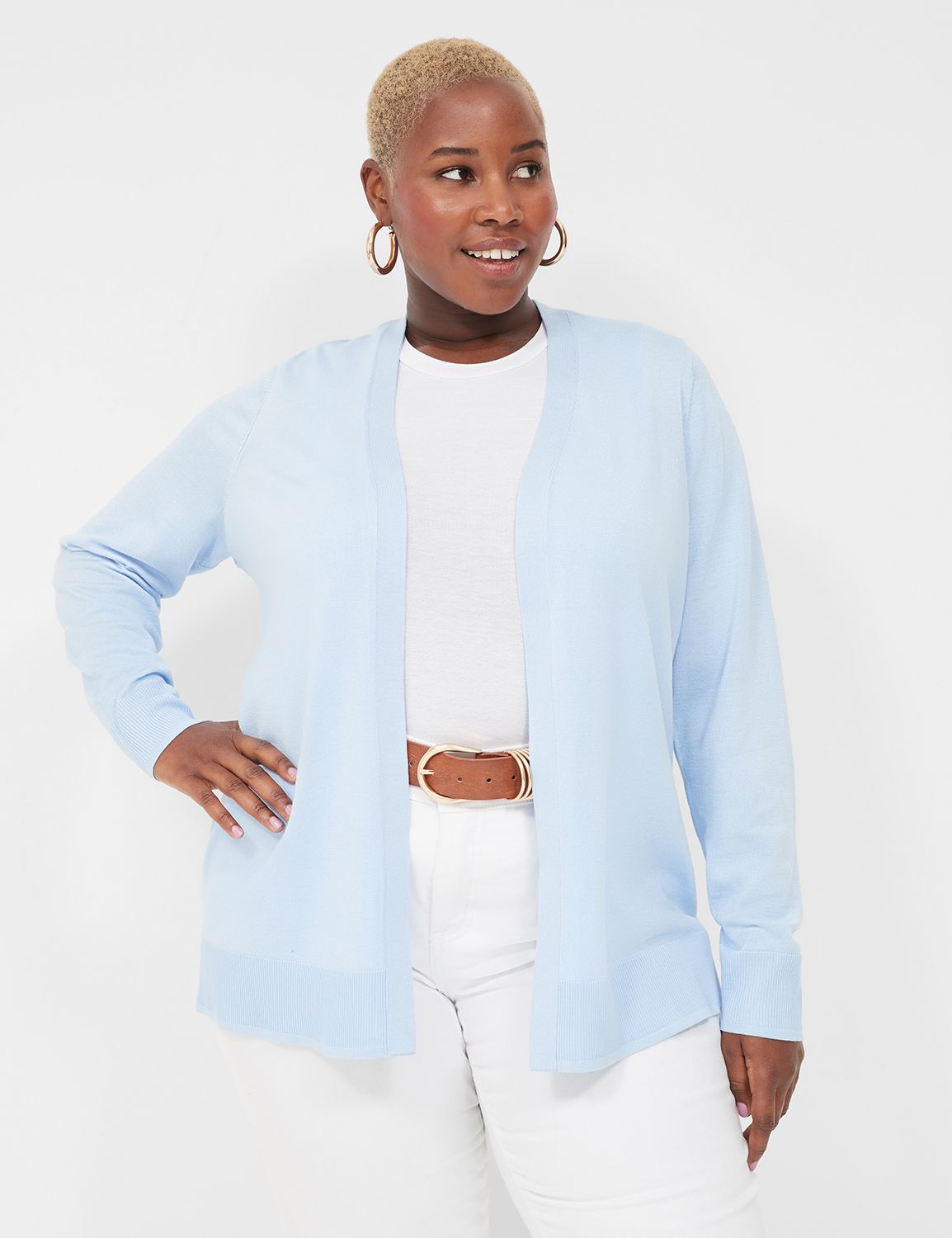 Plus size shop light blue cardigan