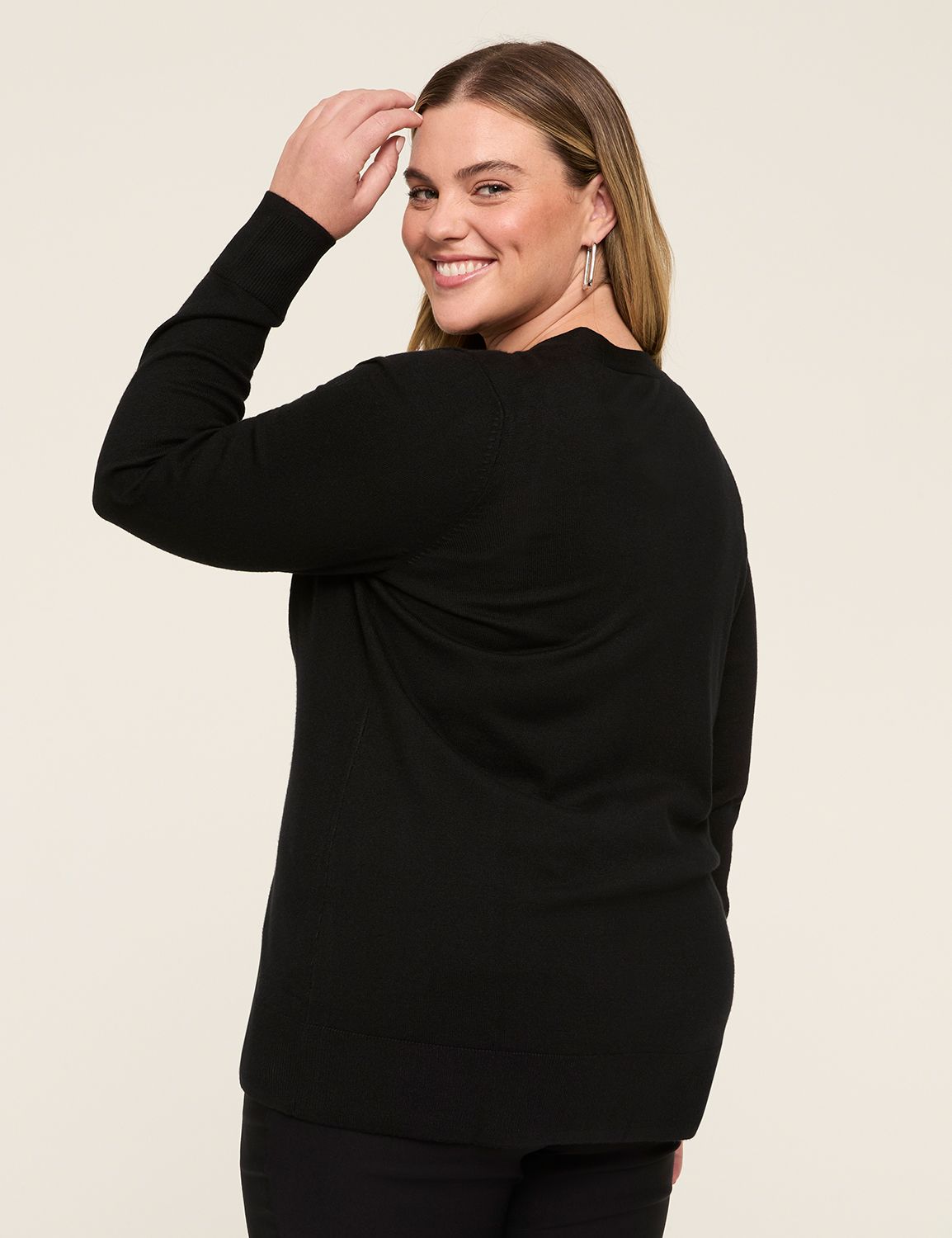 Modern Long-Sleeve Open-Front Cardigan