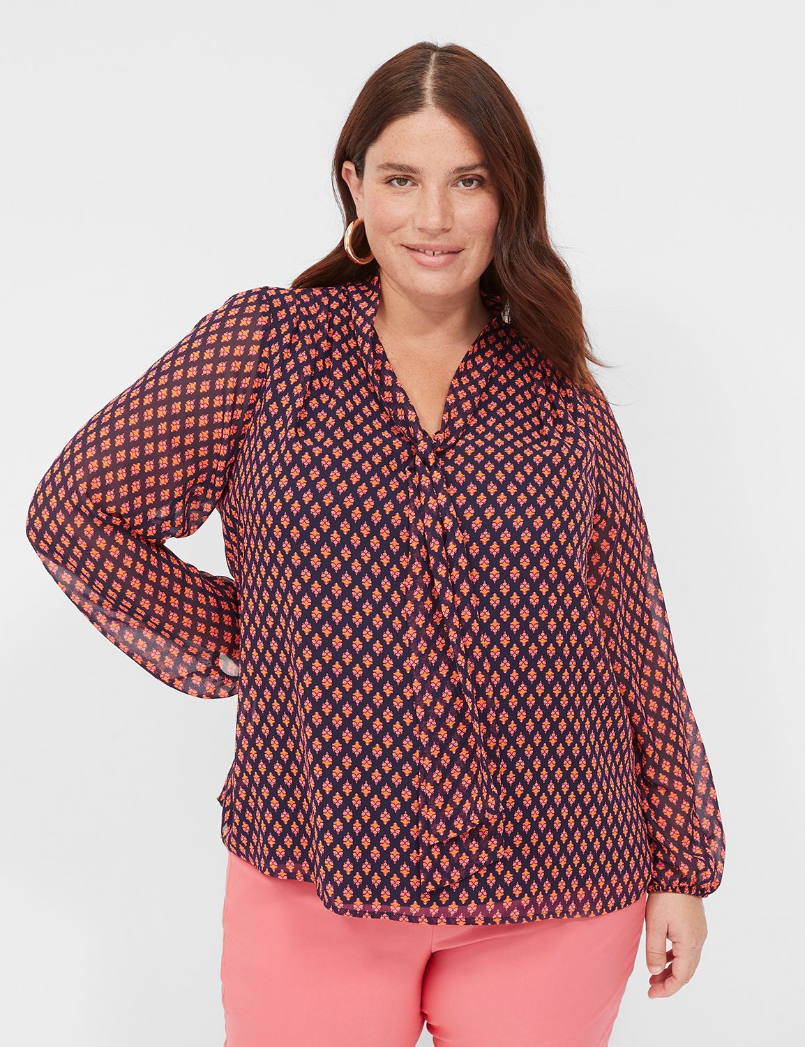 
Tie-Neck Popover Blouse
