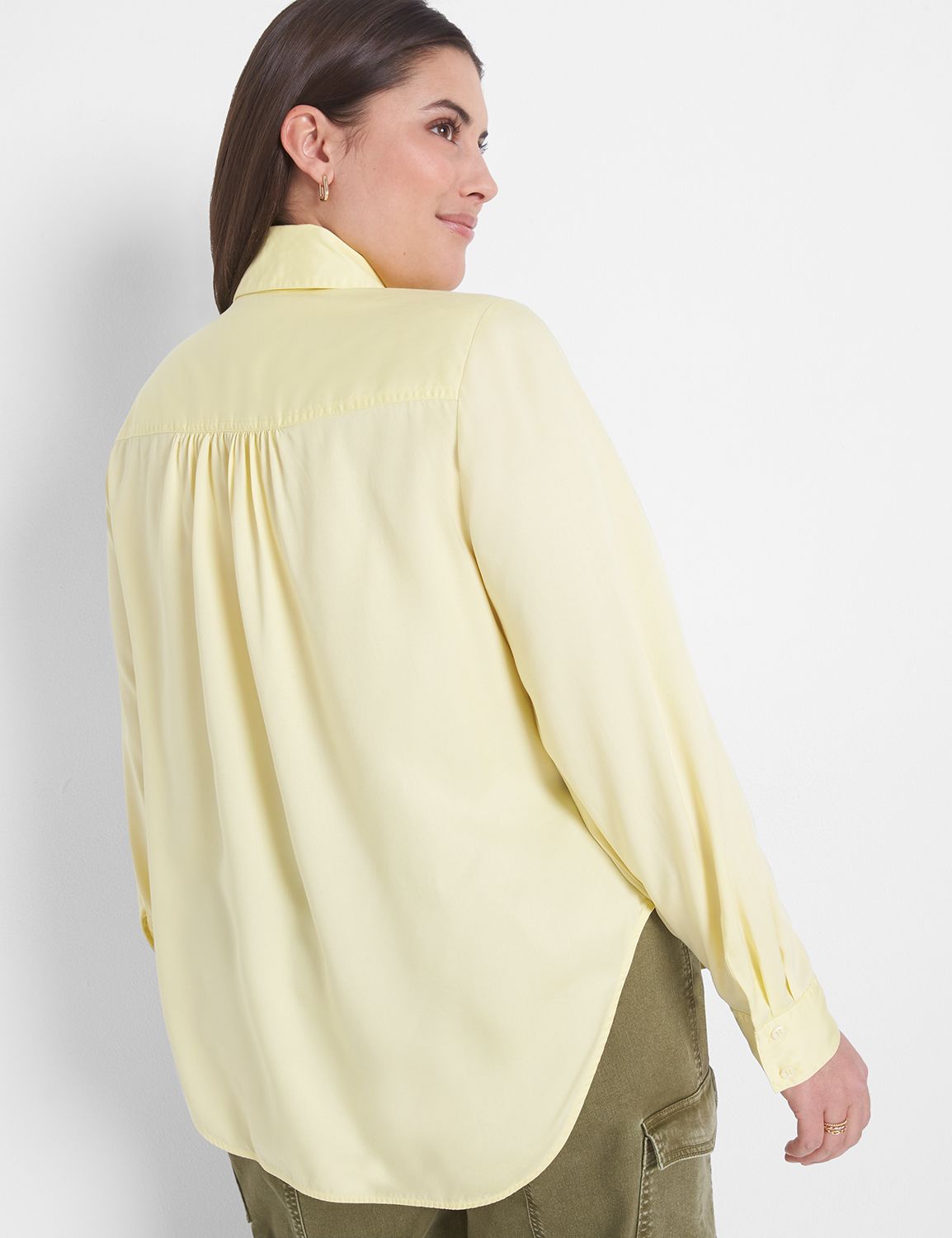 Long Sleeve Button Down Breast Pock Product Image 2