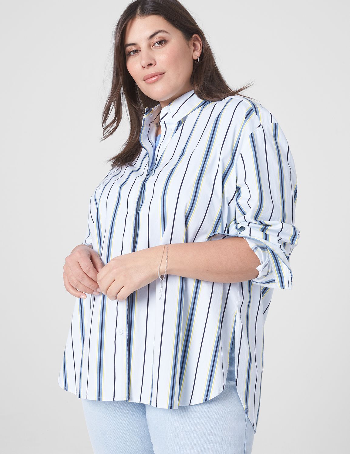 Button Down Long Sleeve Top
