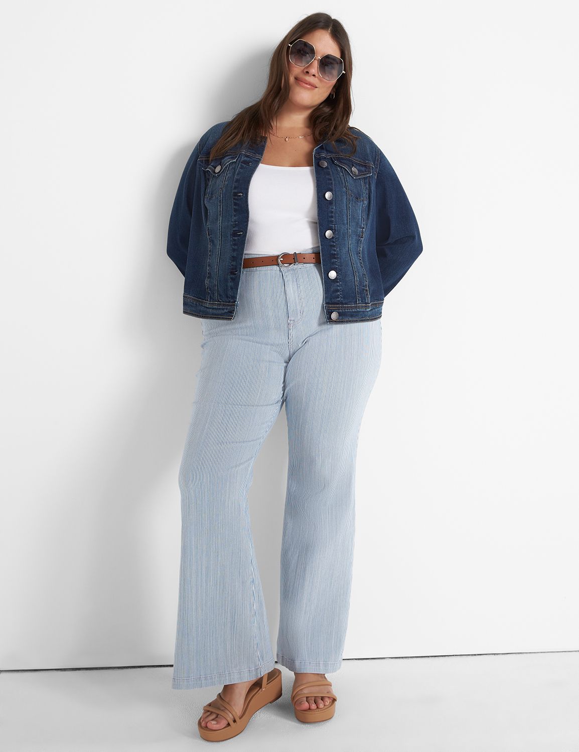 YFB Marlie Rail Road Stripe Crop Pant