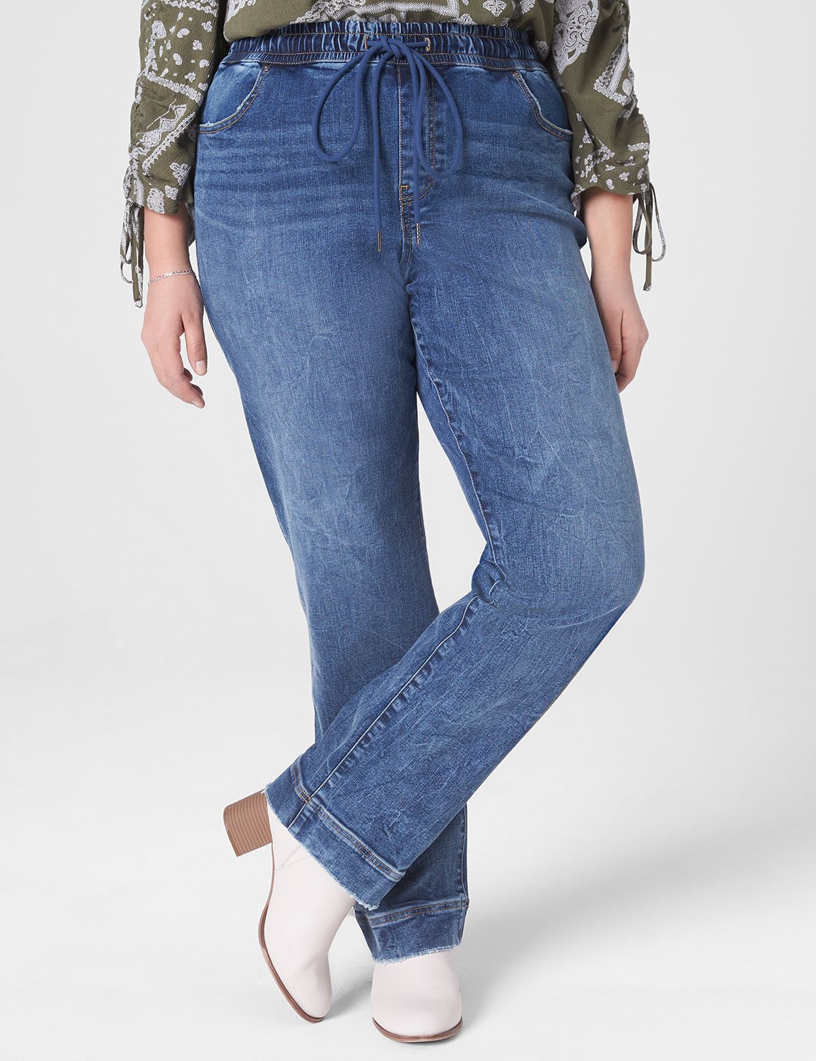 High-Rise Pull-On Relaxed Straight Jean