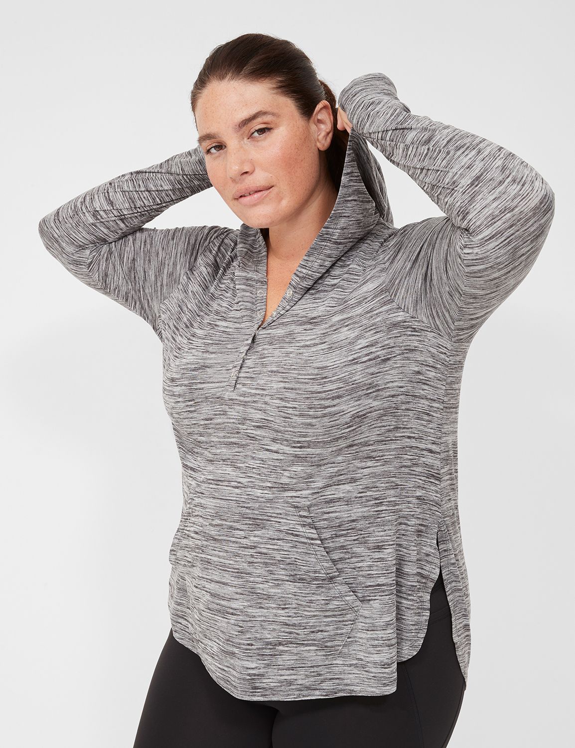 Long Sleeve Snap Up Hoodie  Top S 1 Product Image 1