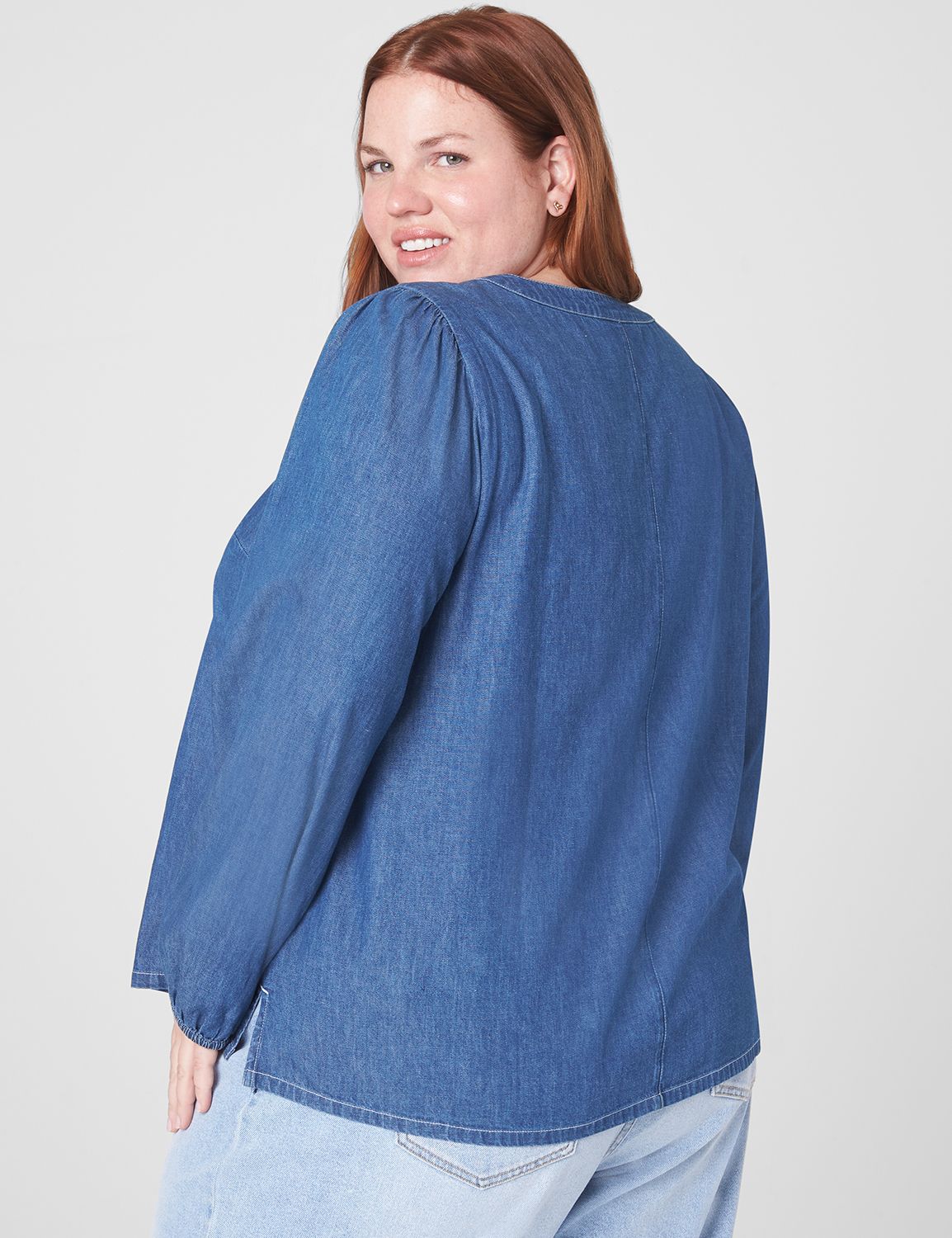 Linen square neck tank chambray main image 1