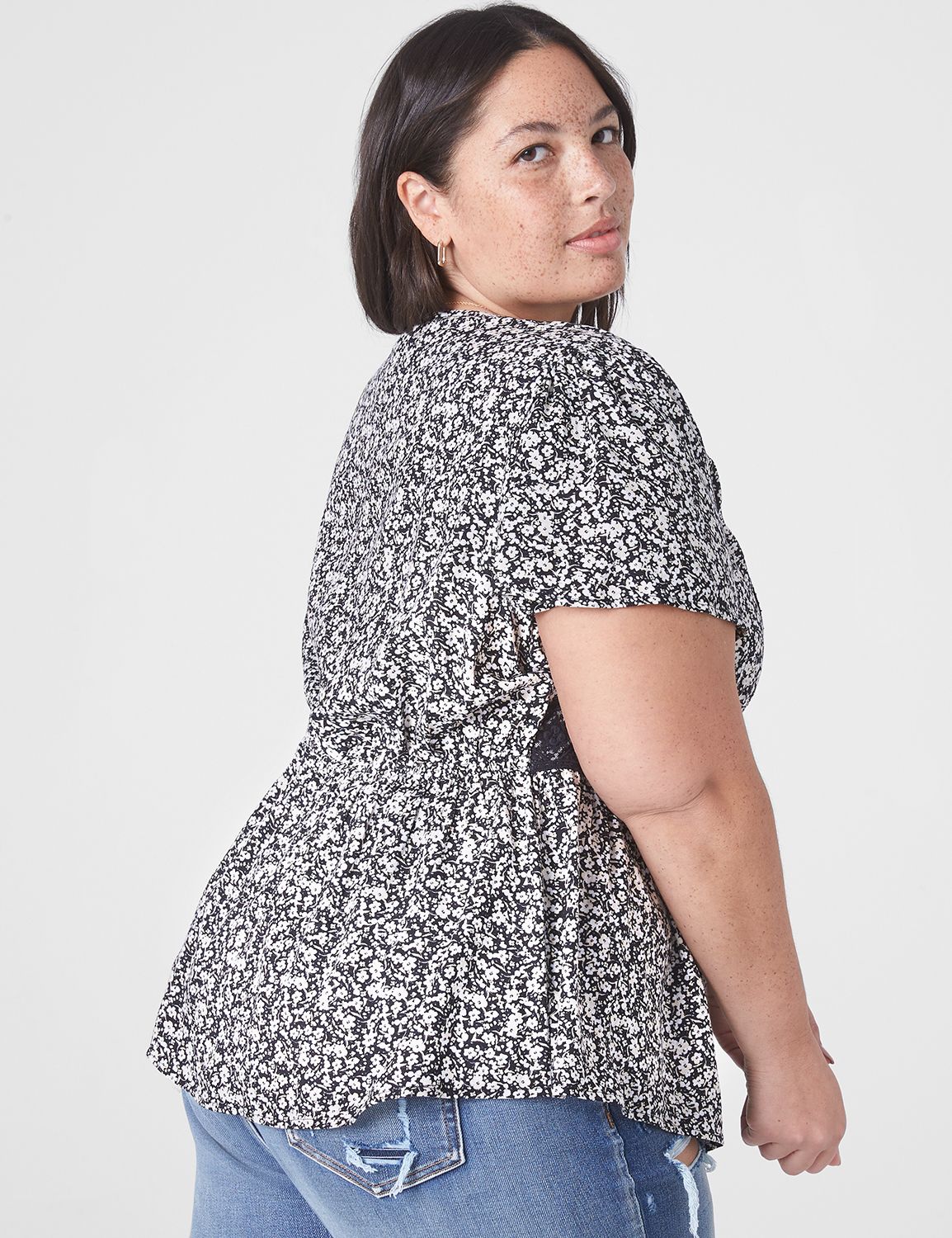 V Neck Short Sleeve Top 3216844