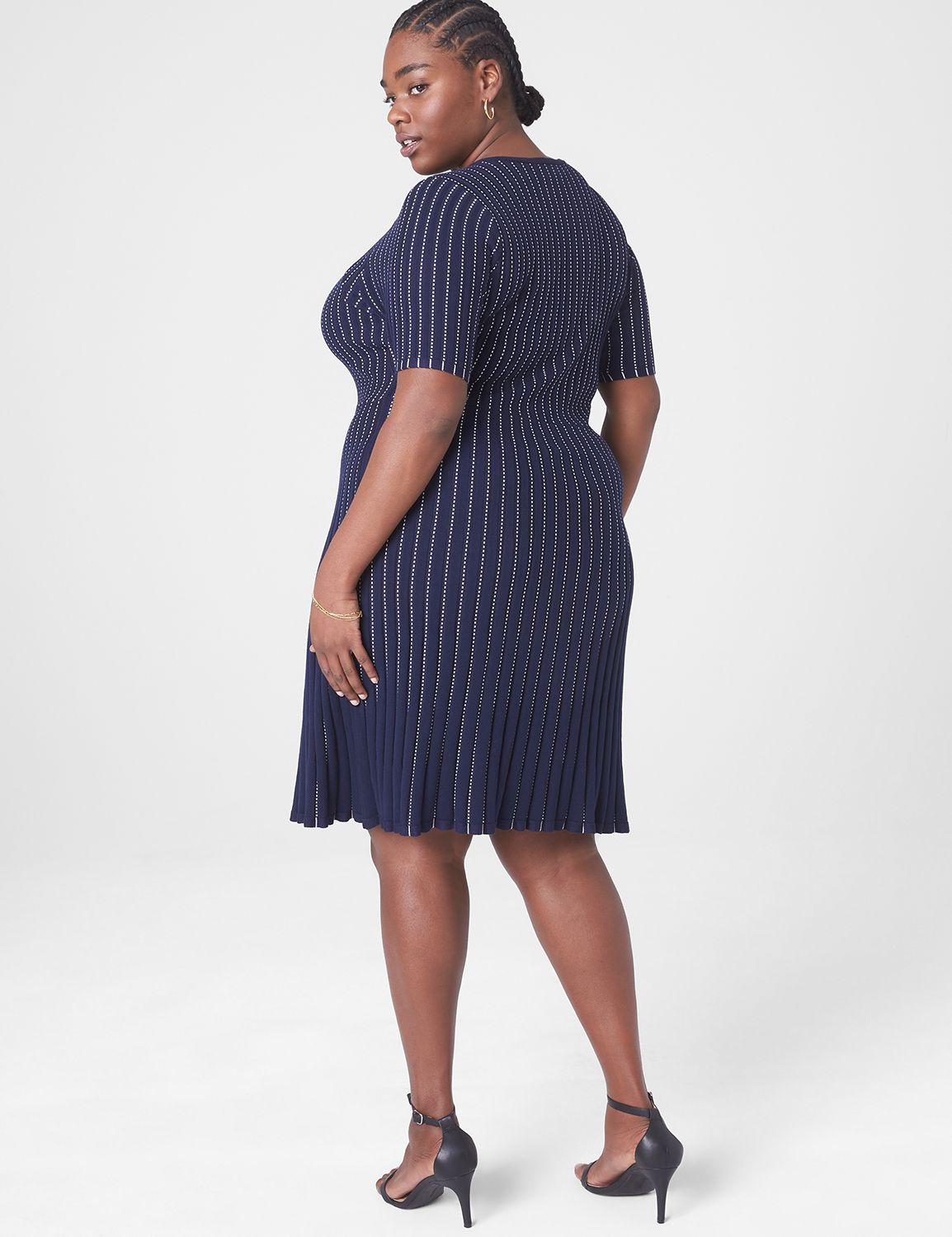 Perfect Sleeve Fit Flare Sweater Dress LaneBryant