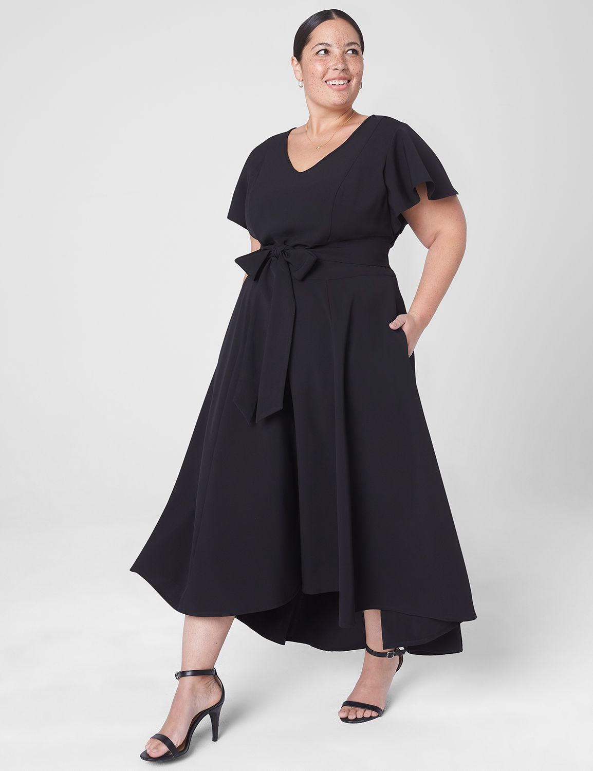 SS V NECK HI LOW MIDI LENA YR 113 LaneBryant