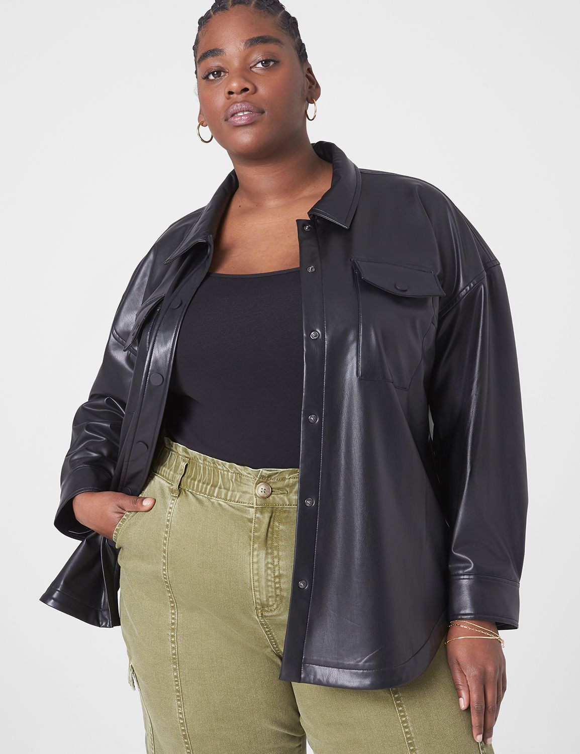 leather button up jacket