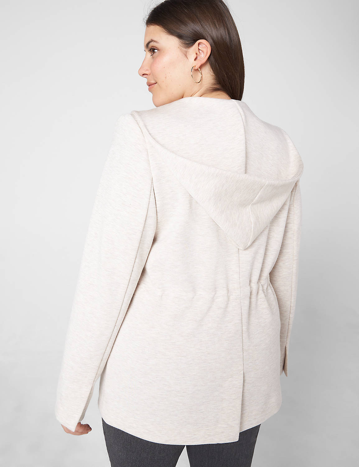 Hooded Drape Jacket in Double Face Product Image 2