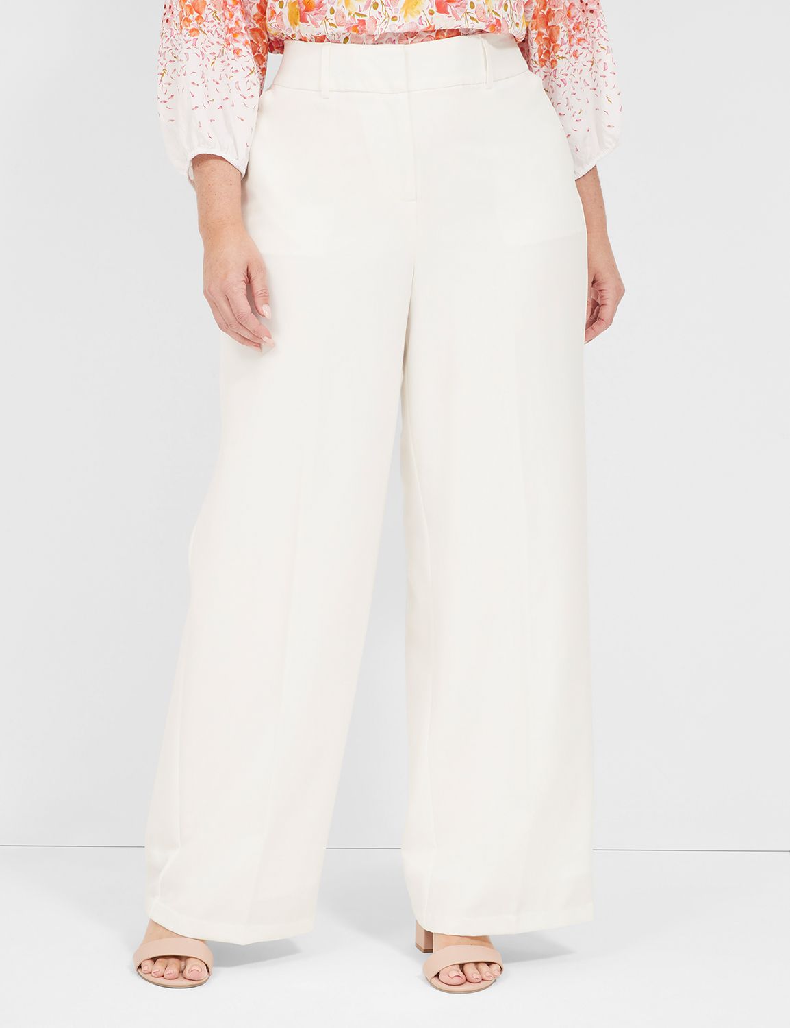 Plus Size High Waisted Wide Leg Pants