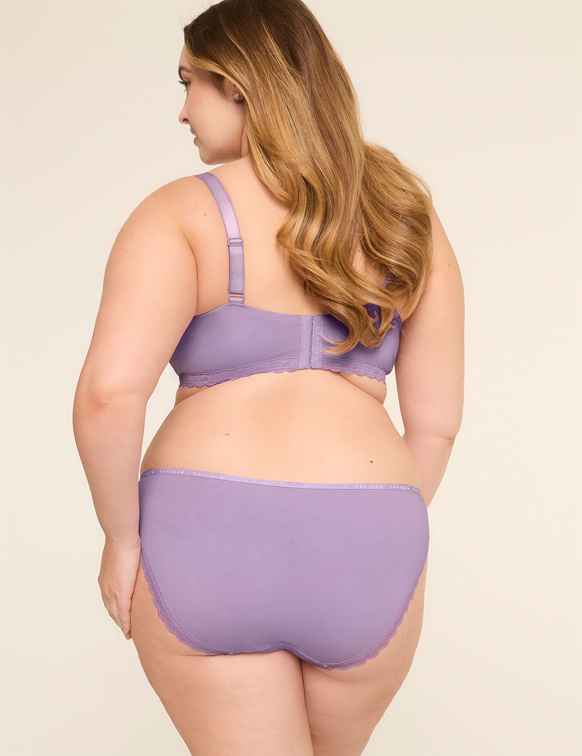Cotton Stretch Lace-Back String Bikini Panty