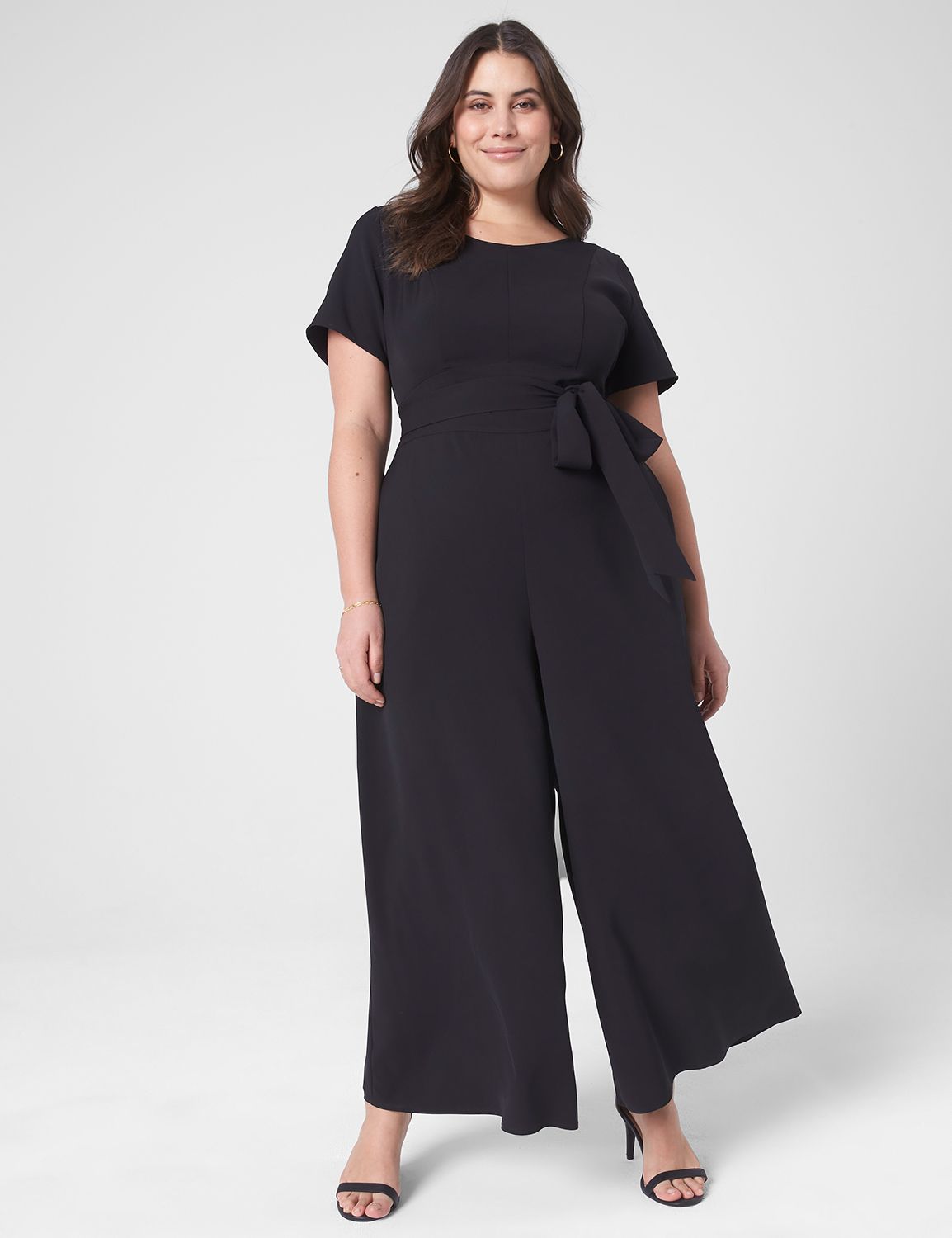 SS ANKLE WIDE LEG JUMPSUIT W/ BELT