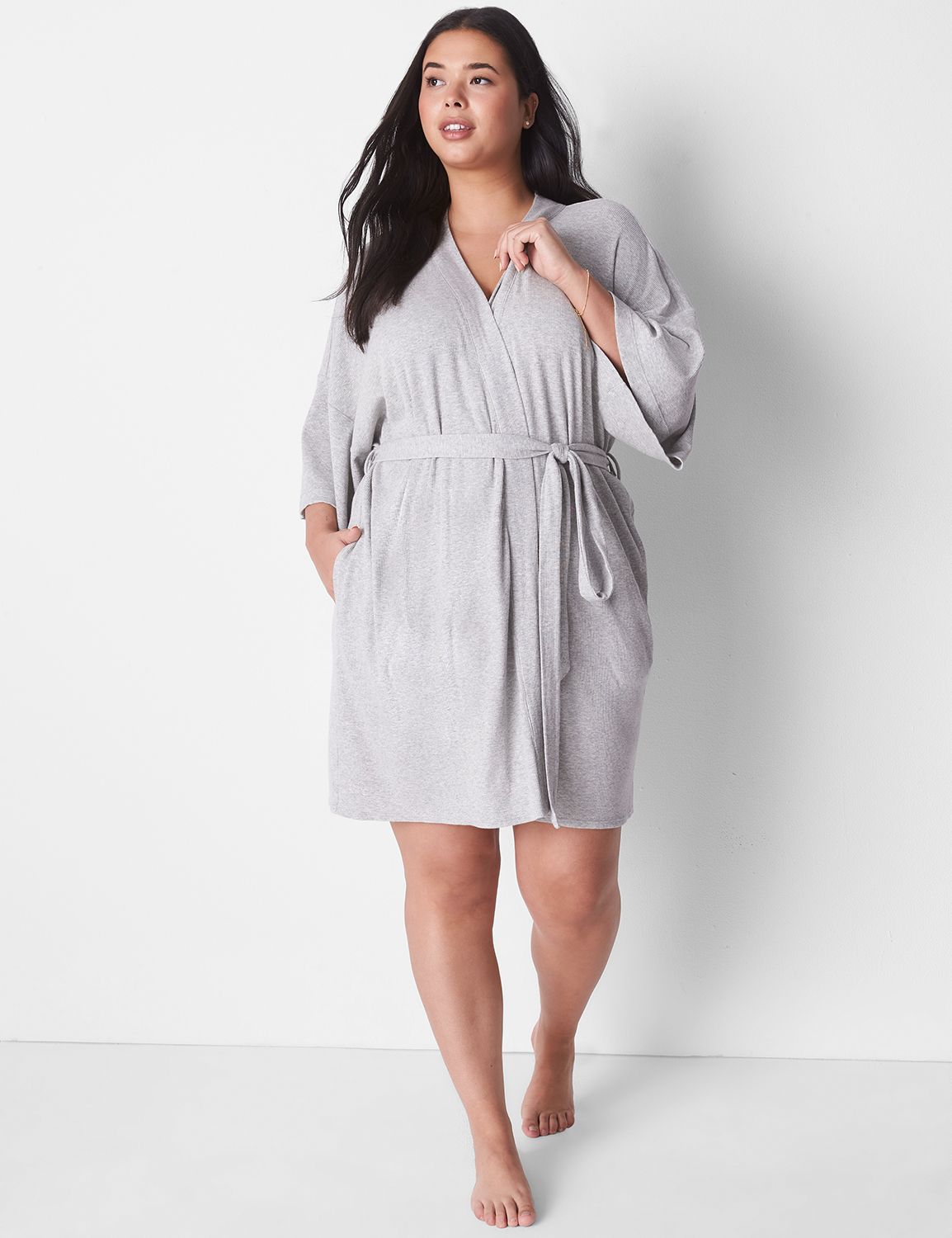 Rib Kimono Robe 1131577 S Product Image 3
