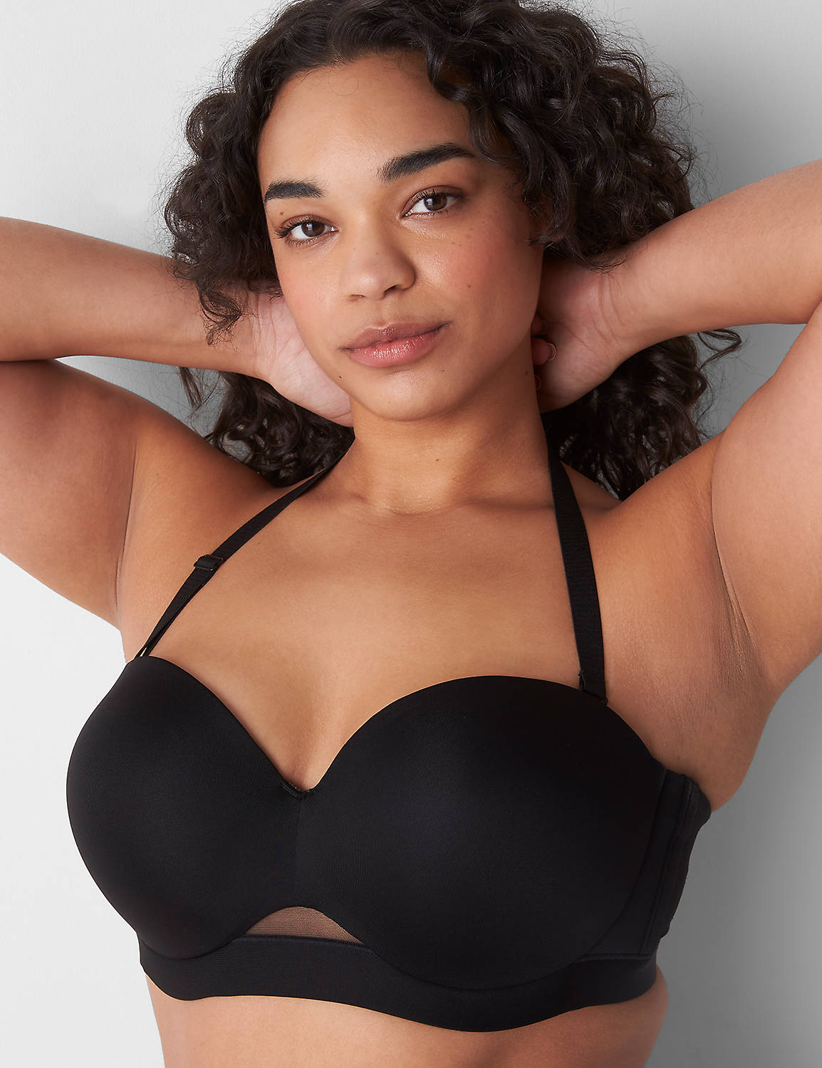 CACIQUE LANE BRYANT BLACK LIGHTLY LINED MULTI WAY STRAPLESS BRA PLUS SIZE  44B NW