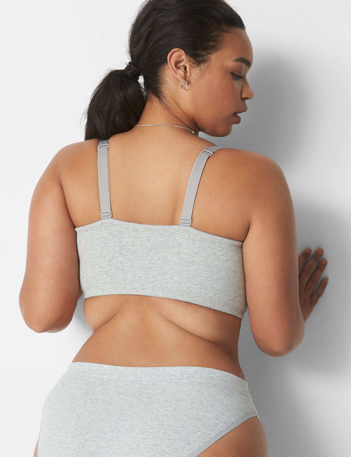 Rib Triangle Longline Bralette 1135 Product Image 2