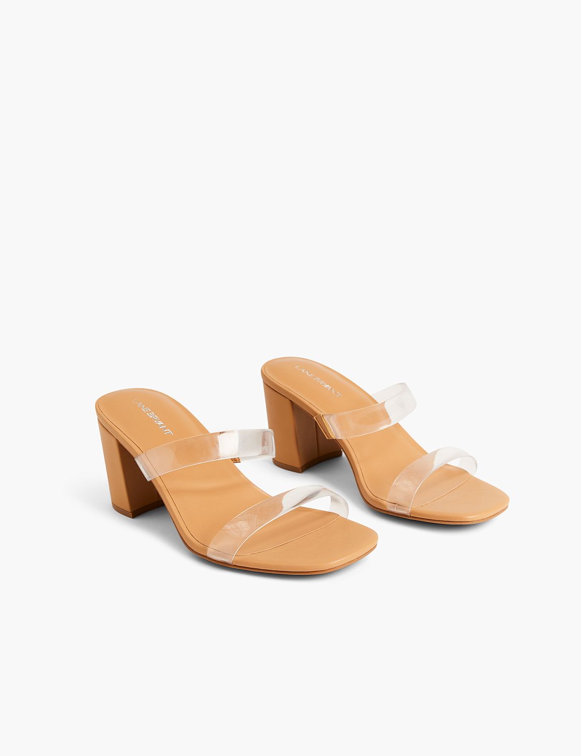 Clear low block heel sandals online