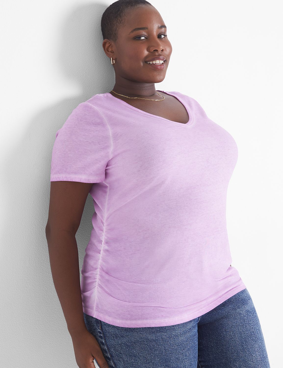 Classic Short Sleeve Vee Neck Side Product Image 1