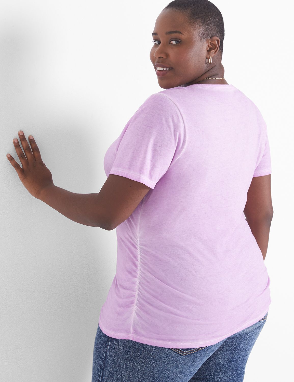 Classic Short Sleeve Vee Neck Side Product Image 2