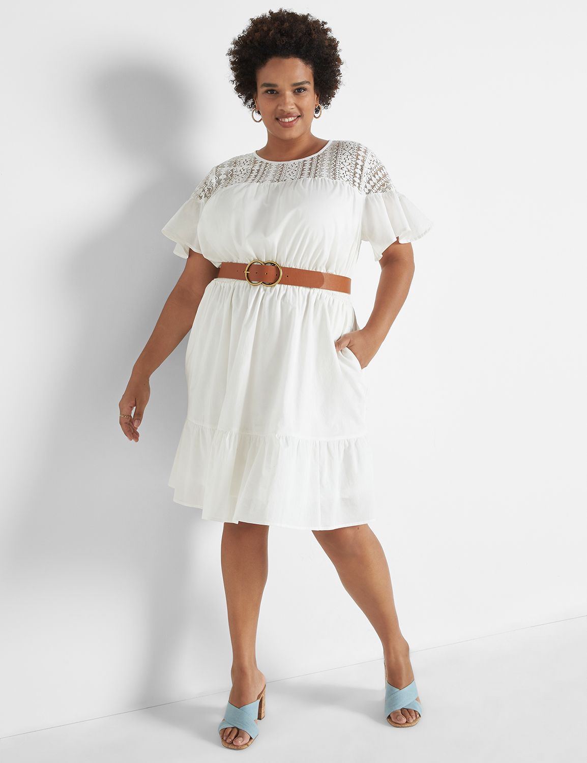 Lane bryant white lace hot sale dress