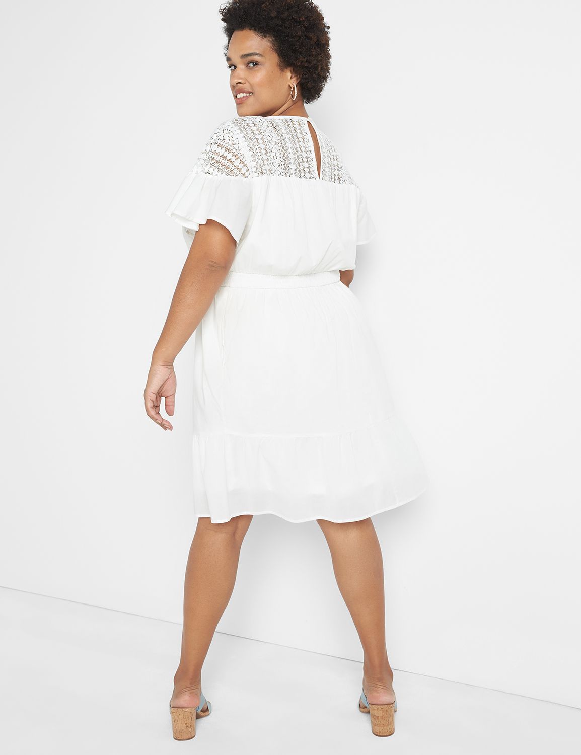 Lane bryant store white lace dress