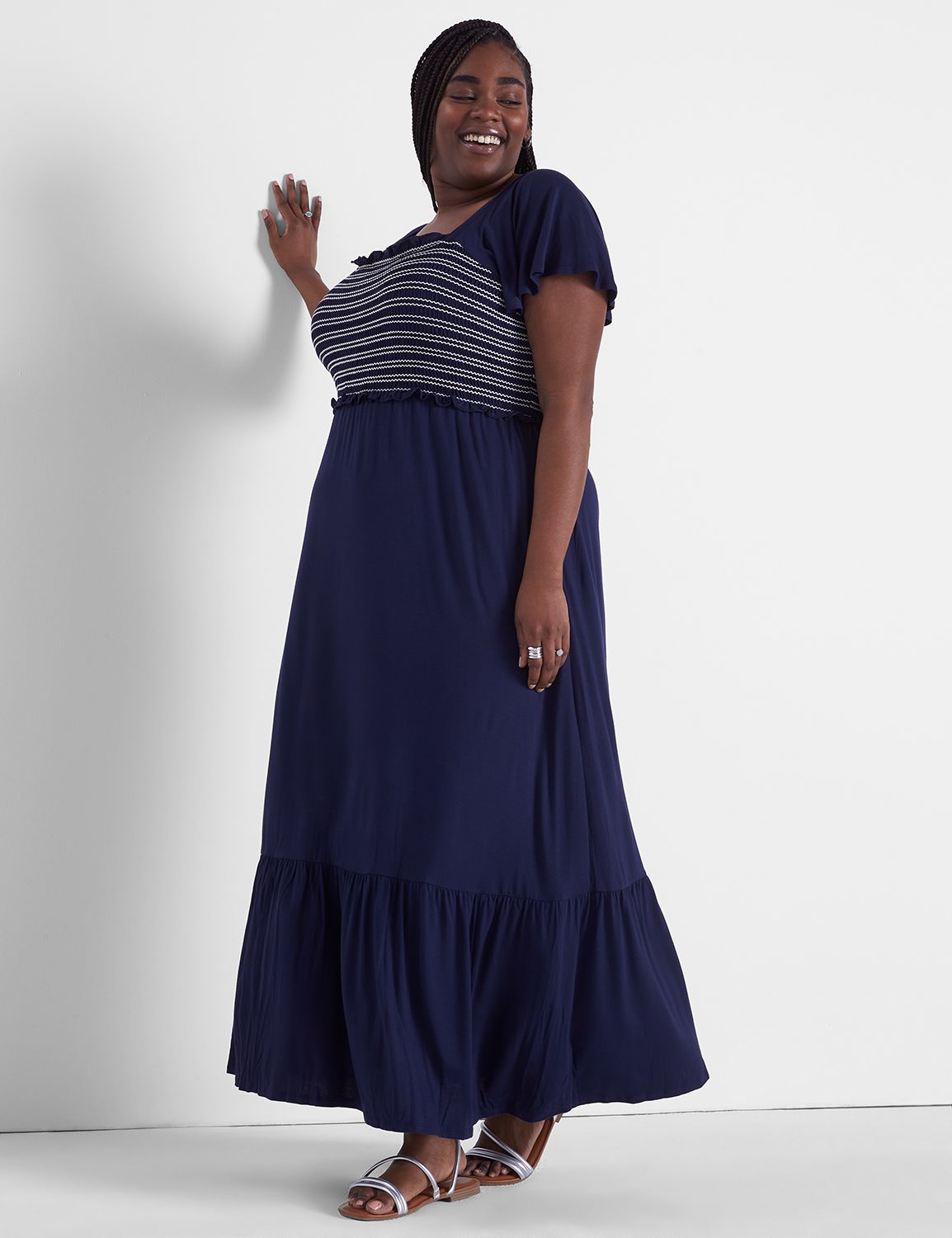 SMOCKED BODICE MAXI DRESS