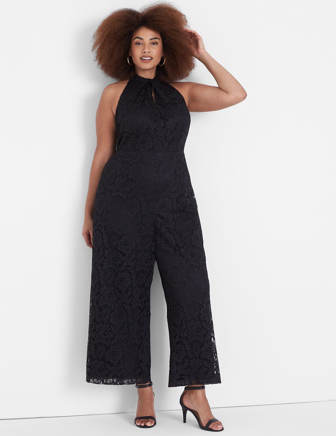 Lace Halter Neck Occasion Jumpsuit