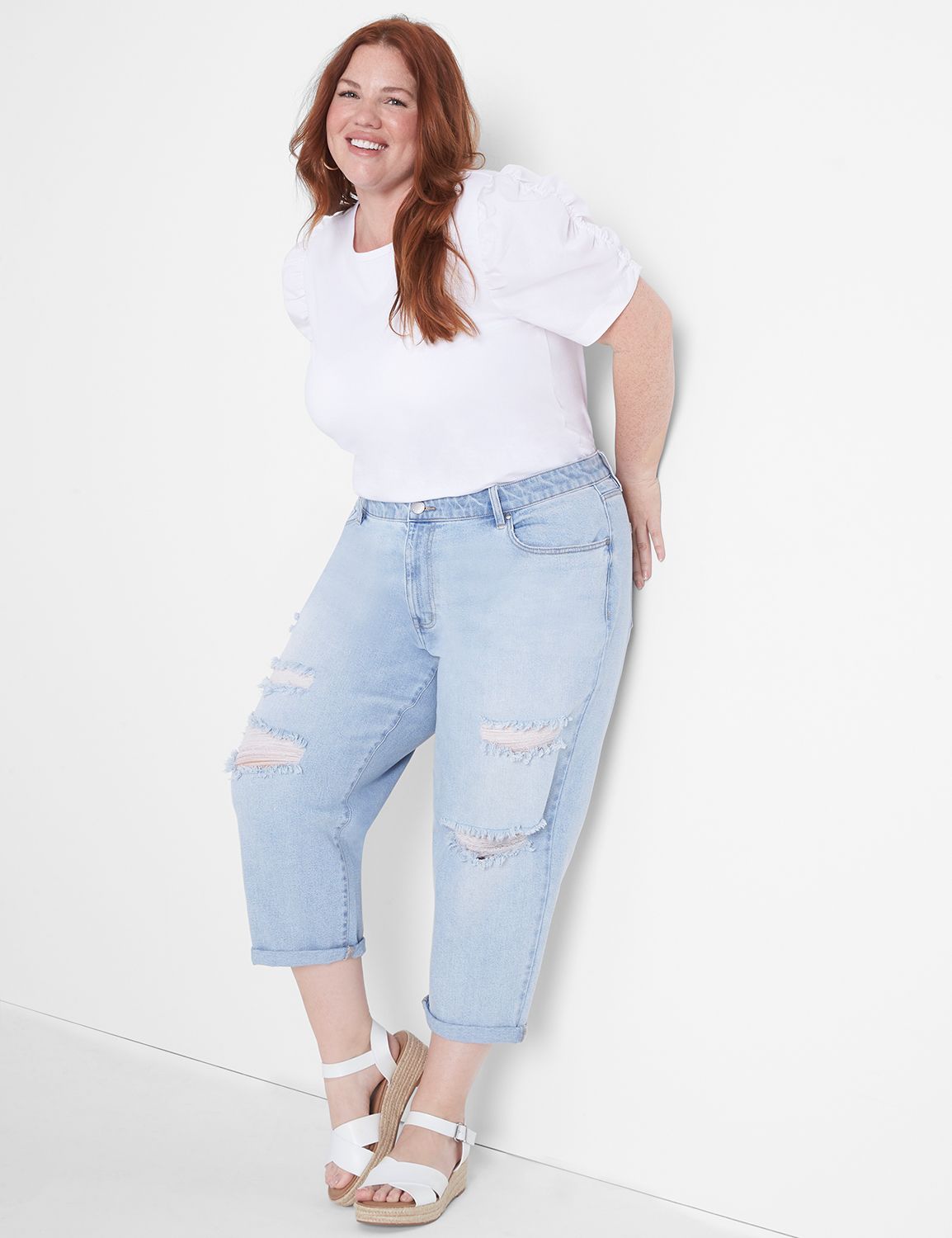 Signature Fit Boyfriend Capri Jean LaneBryant