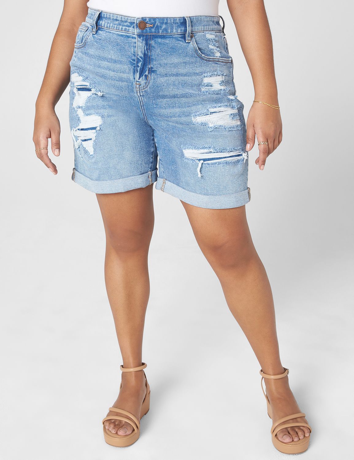 SIGNATURE FIT DENIM BOYFRIEND MIDI Product Image 1