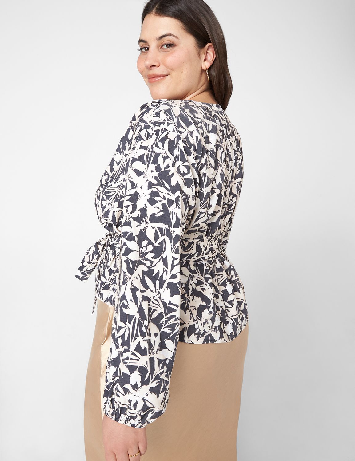 LnA Camryn Wrap Long Sleeve - Black