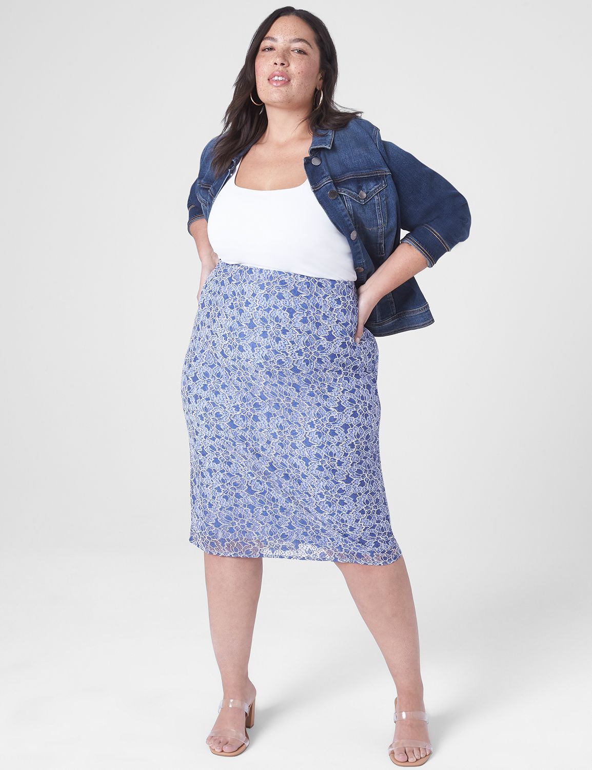 Lace Midi Pencil Skirt | LaneBryant