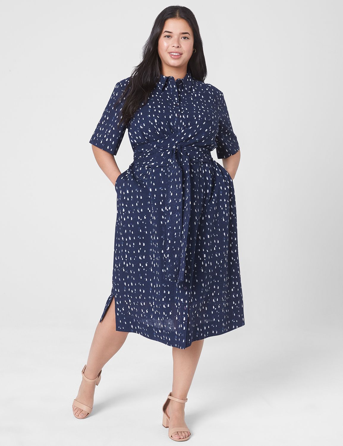 Wrap Bodice Shirt Dress | LaneBryant