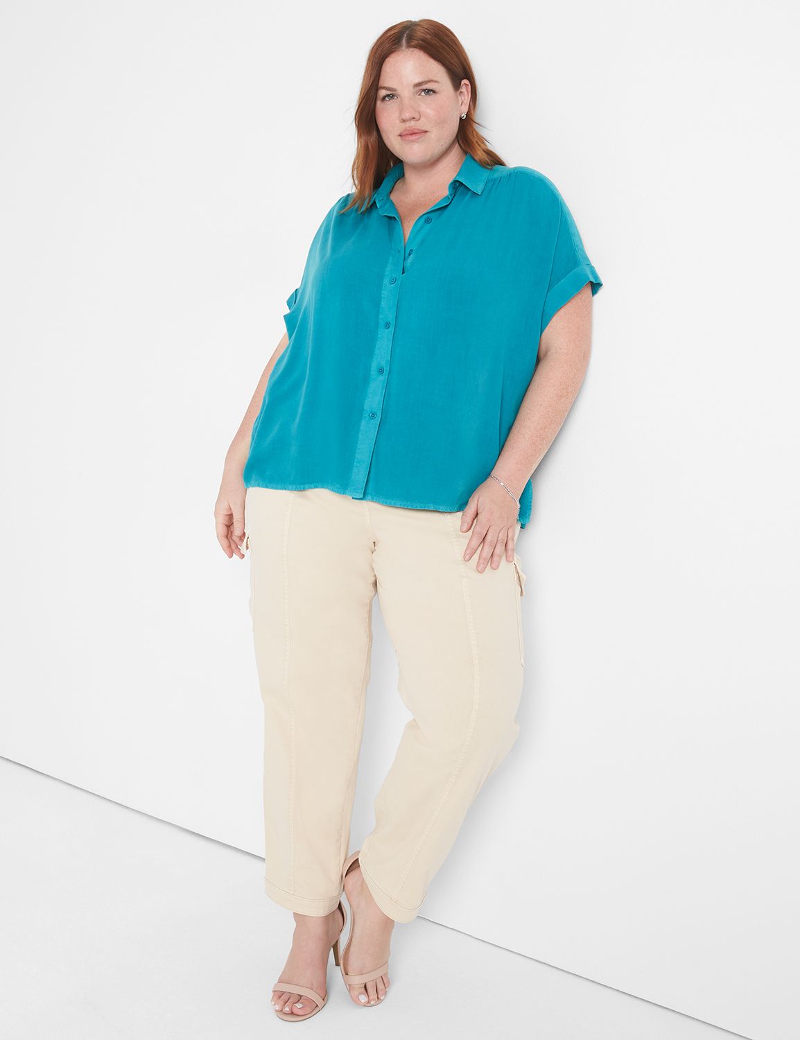 Short Sleeve Boxy Button Down - Lemon