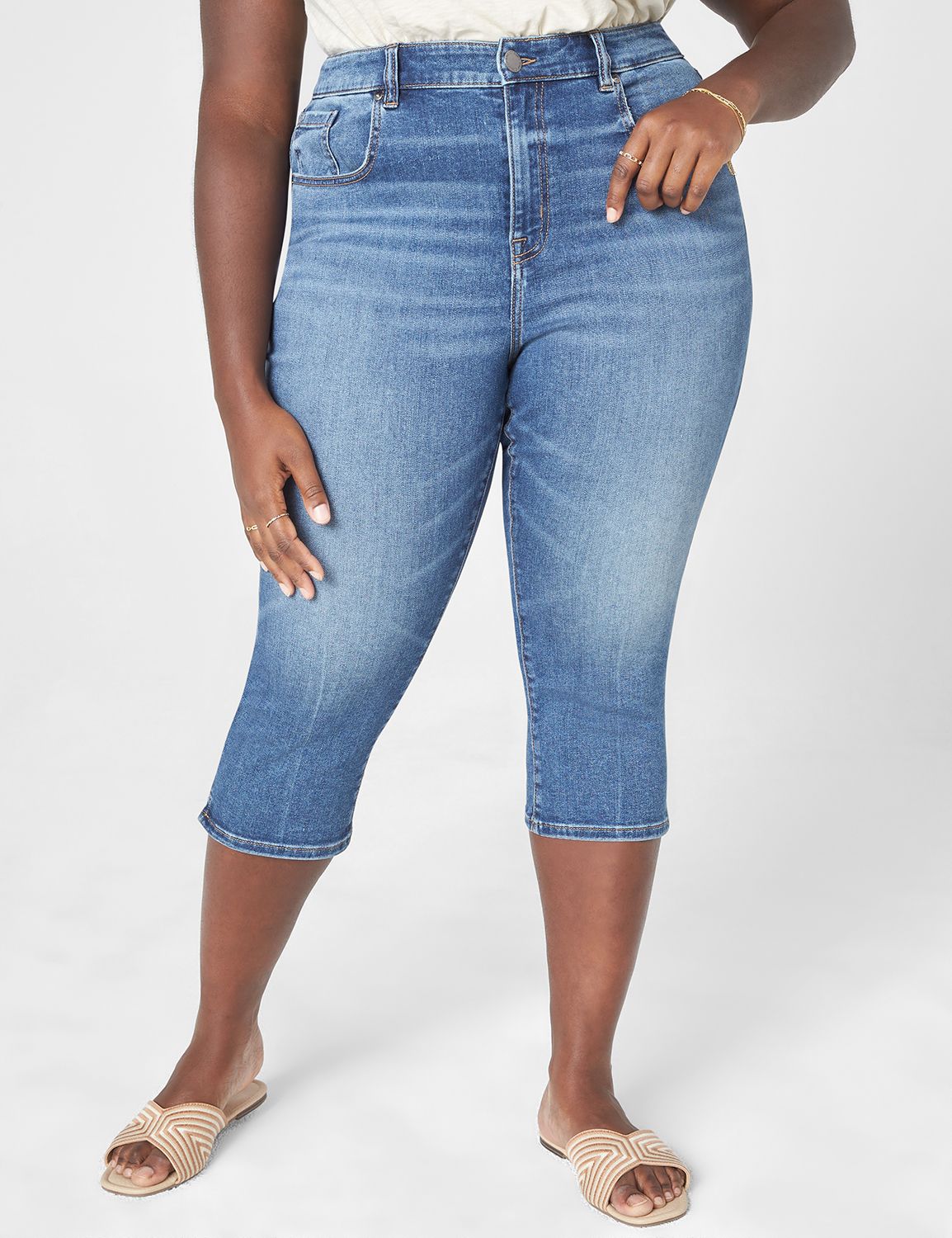 Mya Curvy High-Waisted Super-Skinny Jeans - Side-Zipper