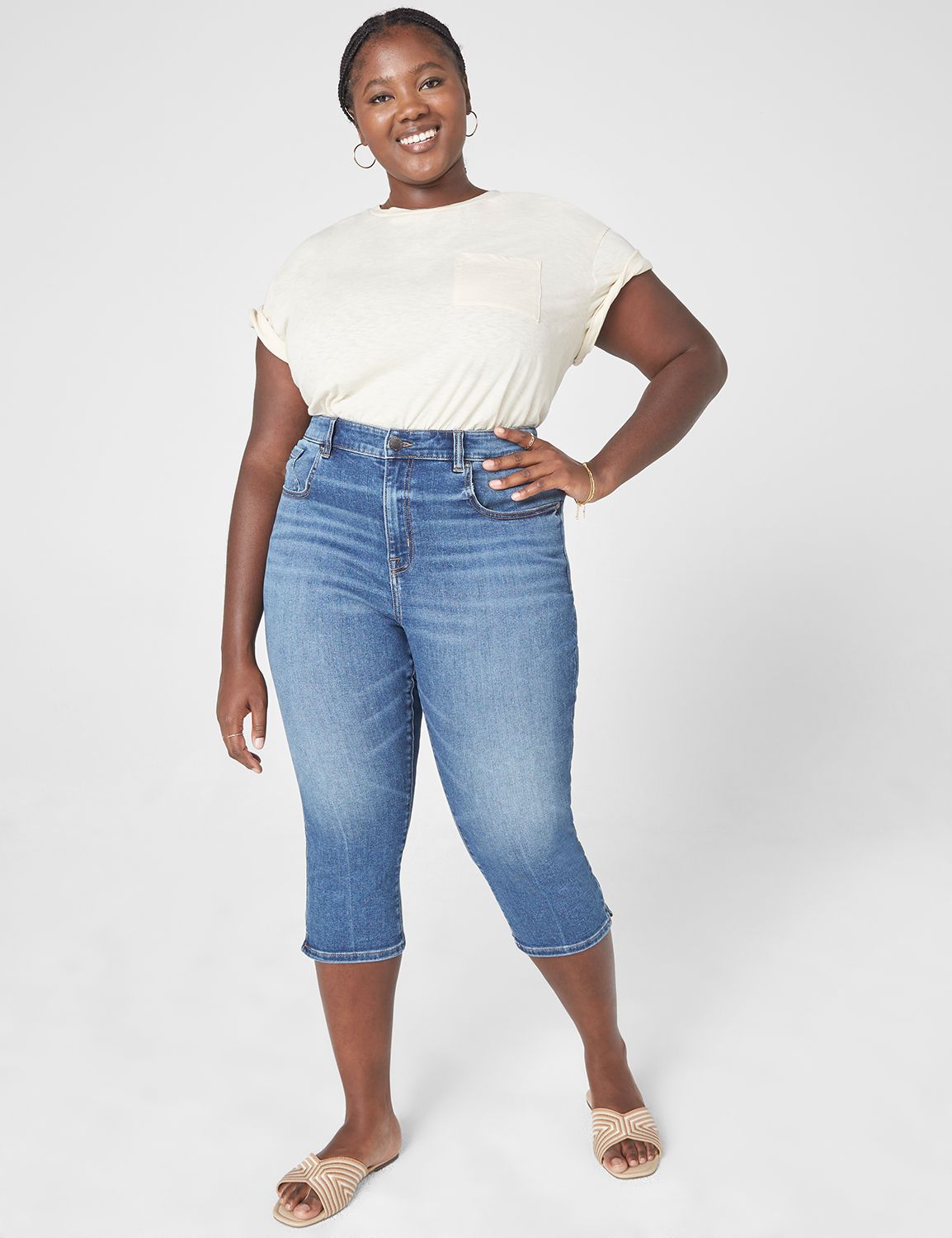 Mya Curvy High-Waisted Super-Skinny Jeans - Side-Zipper
