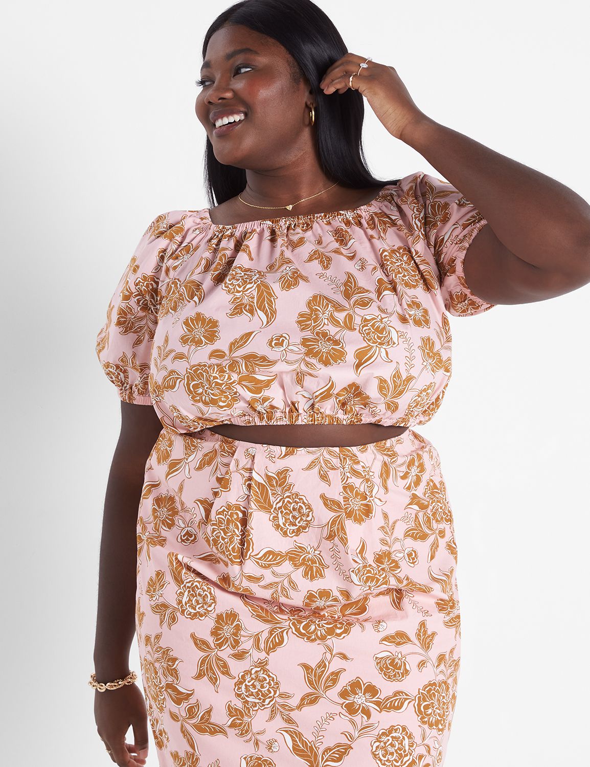 Square Neck Puff Sleeve Channeled E Product Image 1