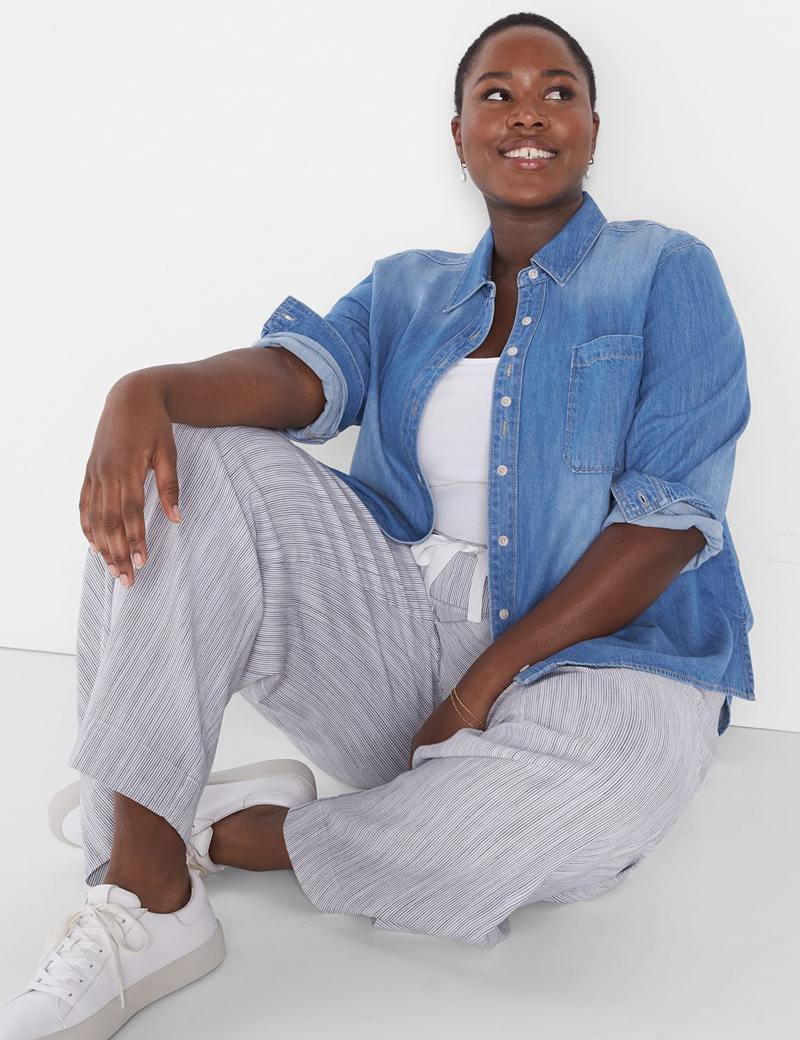 DENIM CLASSIC LONG SLEEVE BUTTON FR Product Image 1