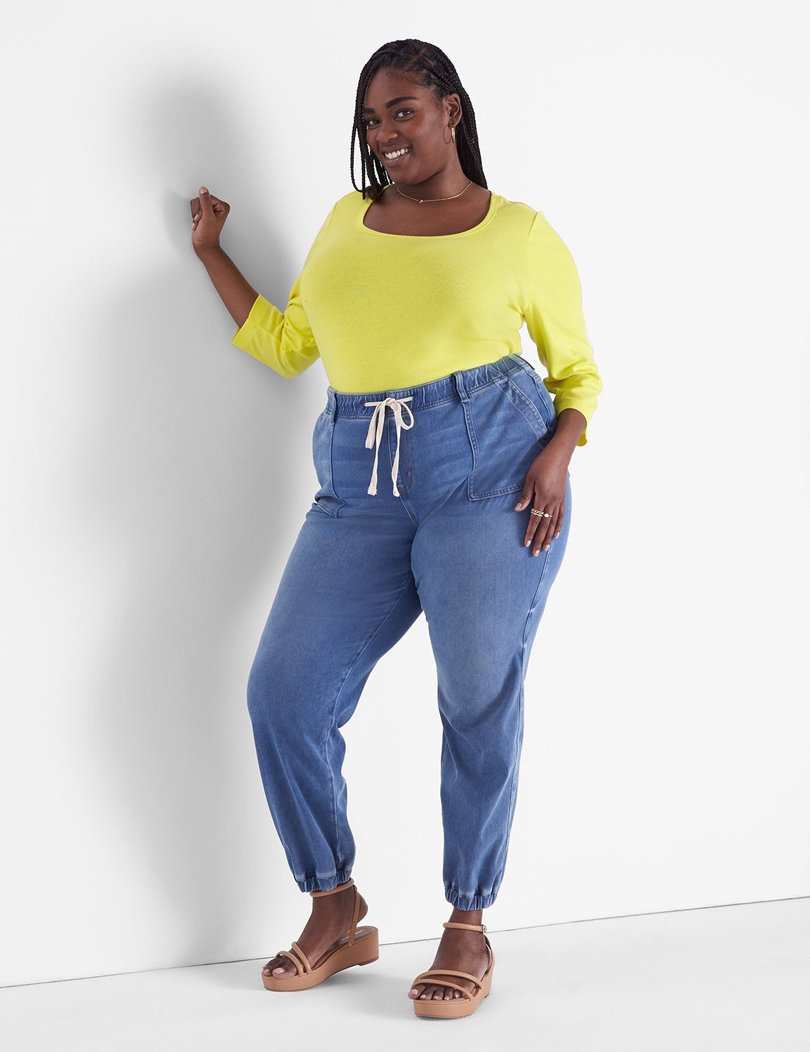 Pull On Boyfriend Jogger Jean LaneBryant