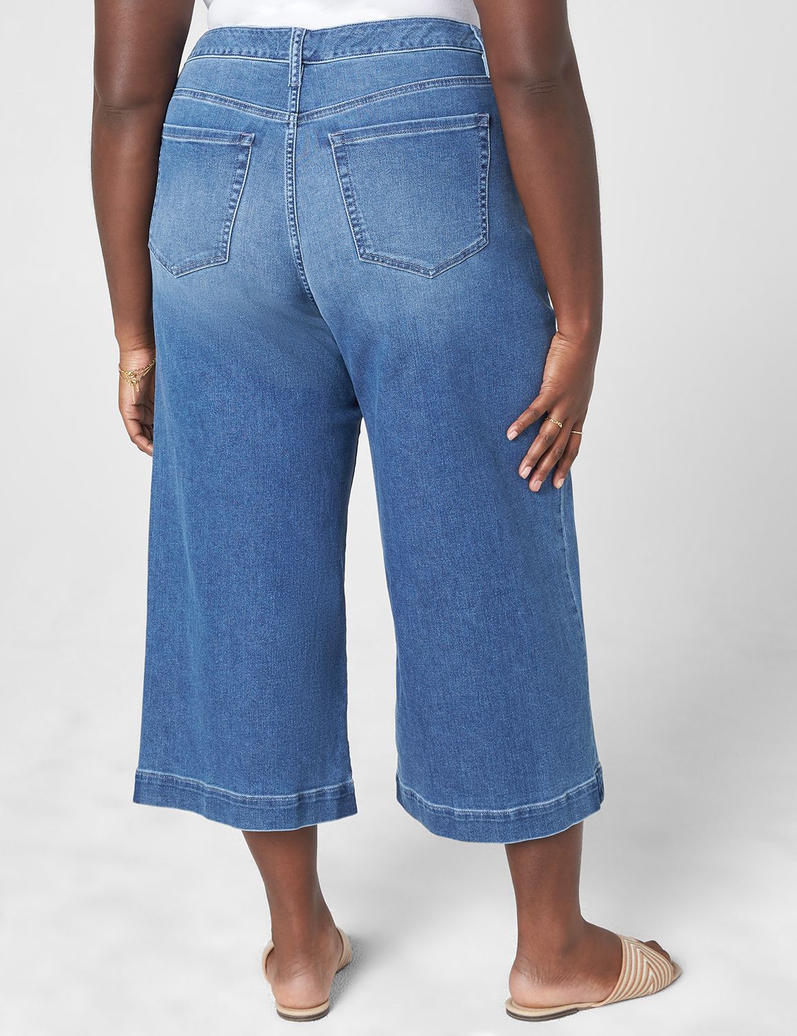 Wide leg jean capris sale