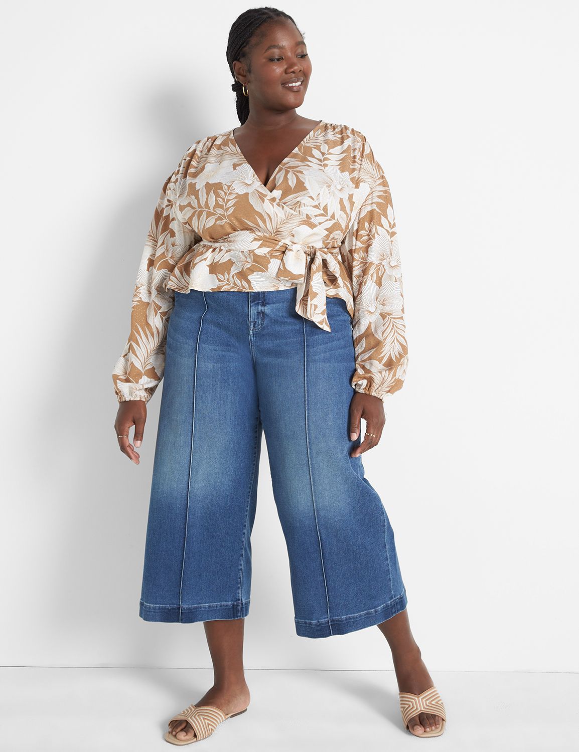 SIGNATURE WIDE LEG JEAN CAPRI - FRE | LaneBryant